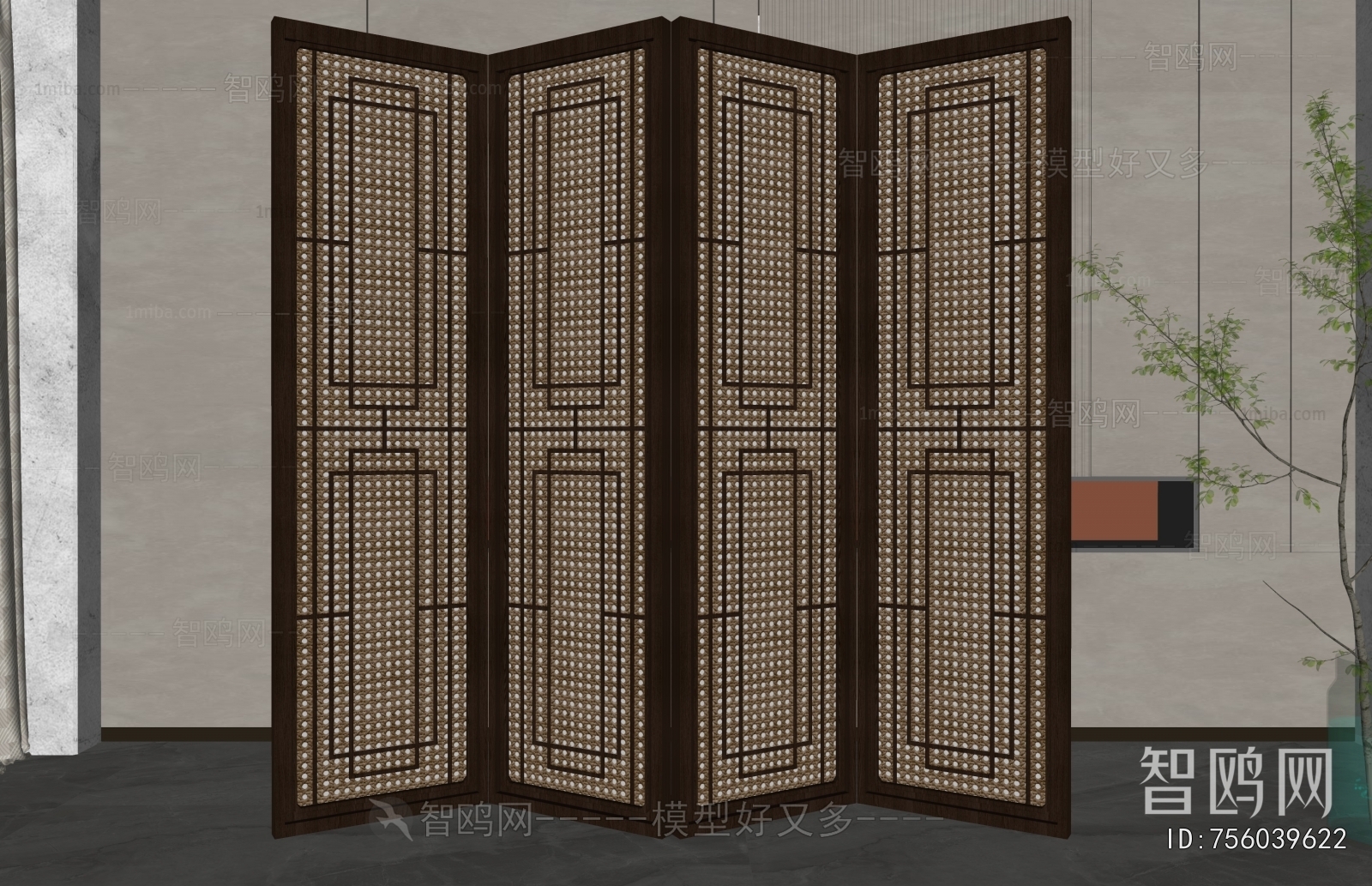 New Chinese Style Wooden Screen Partition