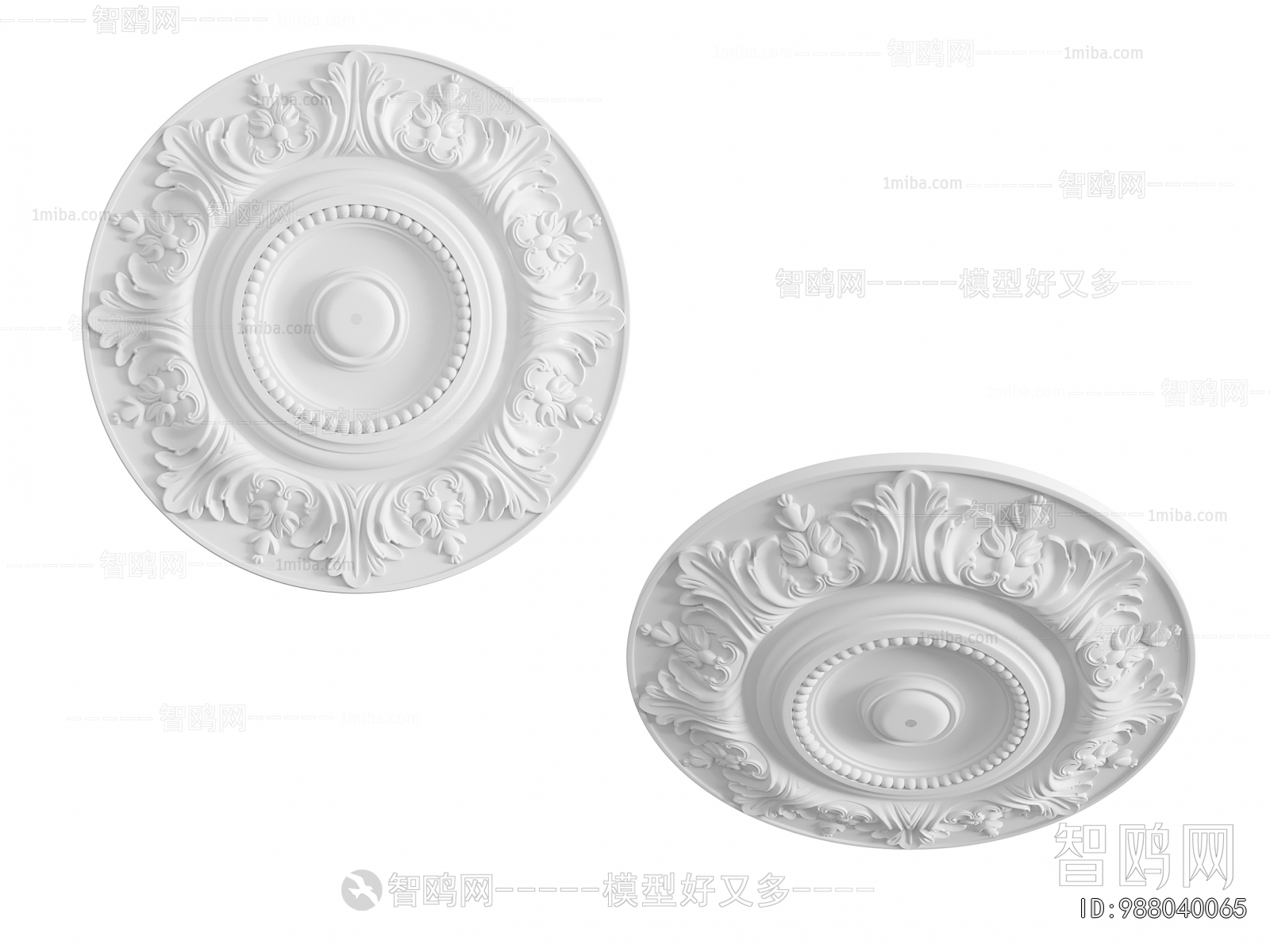 European Style Plaster Carved Top Plate