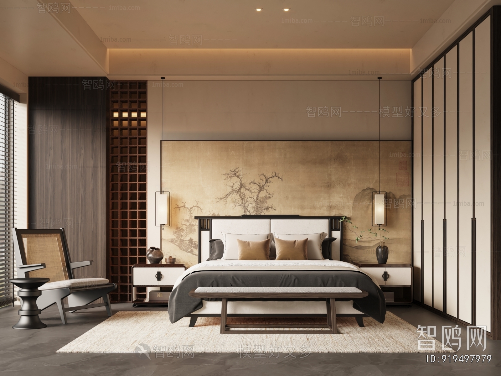 New Chinese Style Bedroom