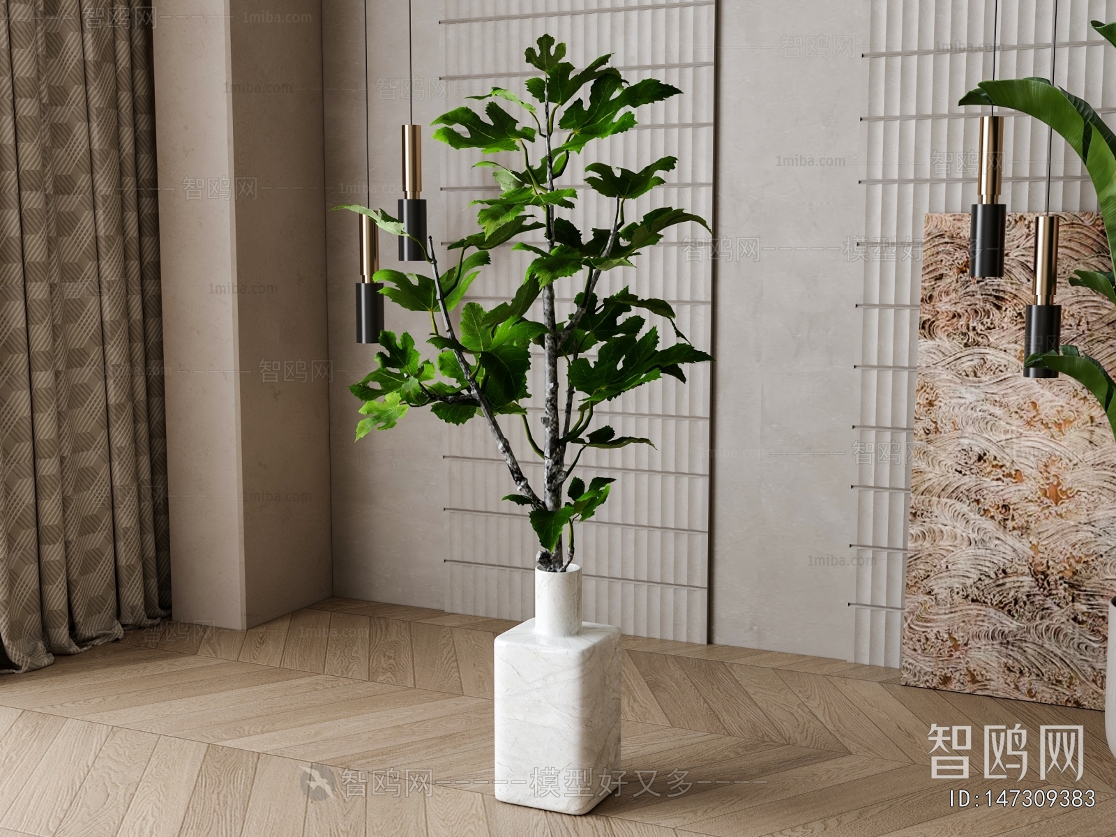 Modern Ground Green Plant Potted Plants