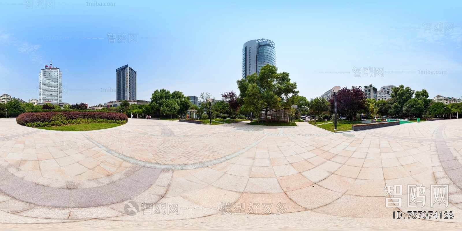 HDR白天城市休闲广场全景