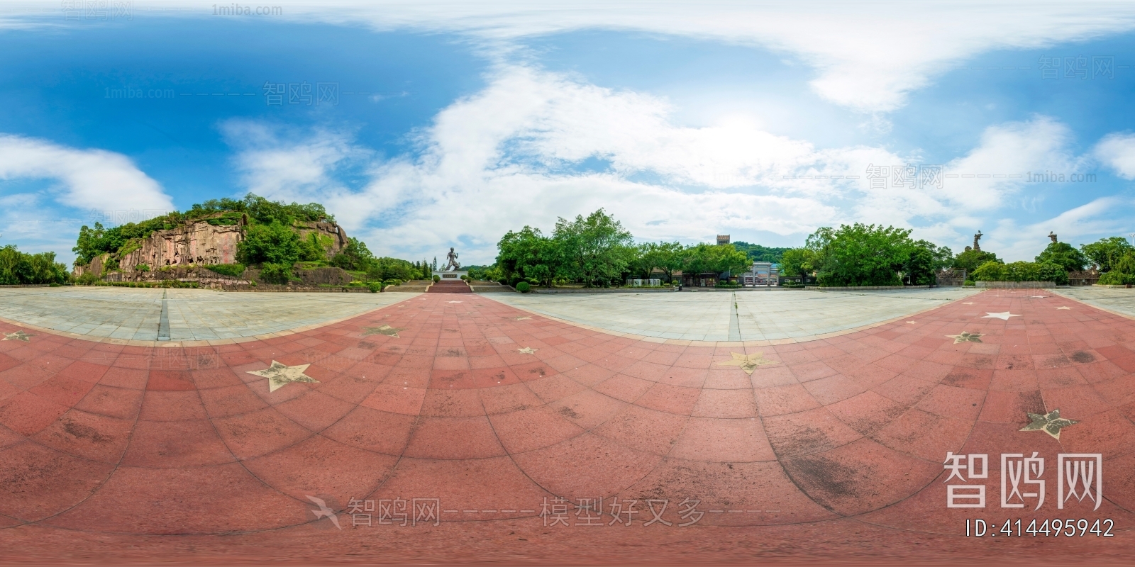 HDR白天城市休闲广场全景