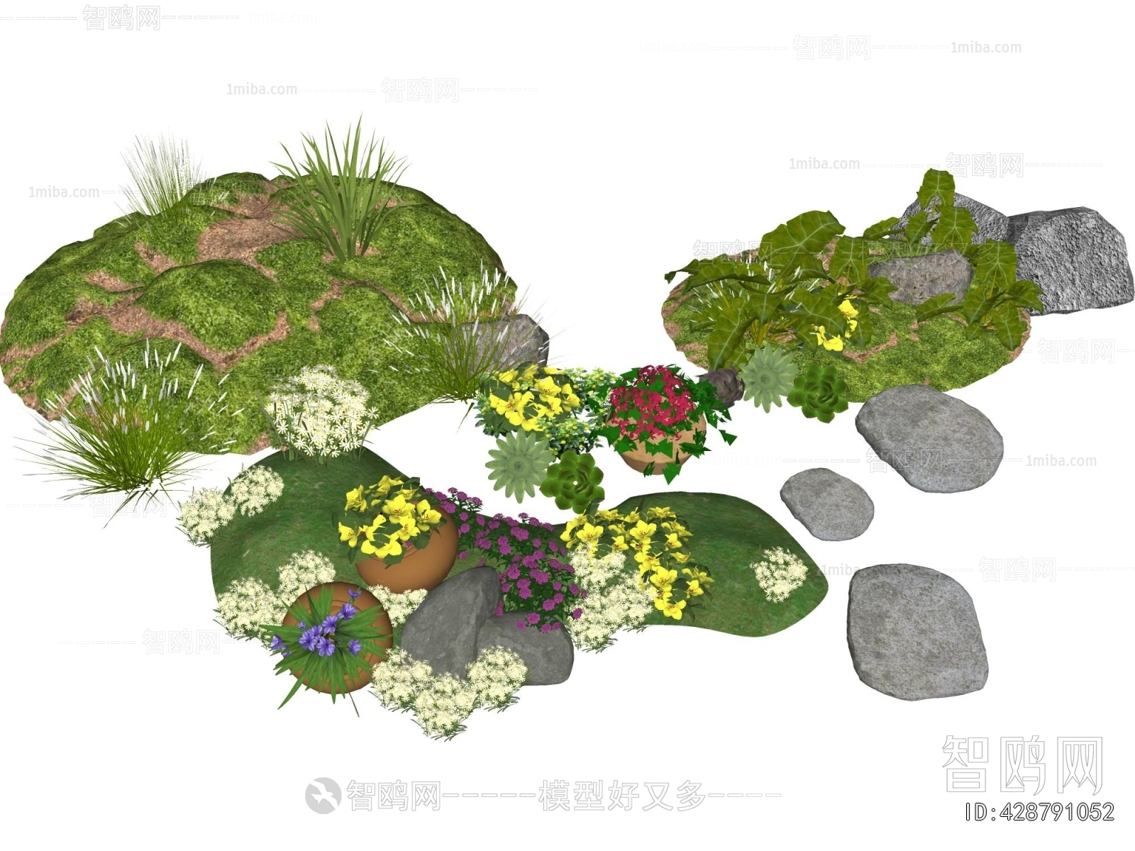 Modern Flowers And Grass