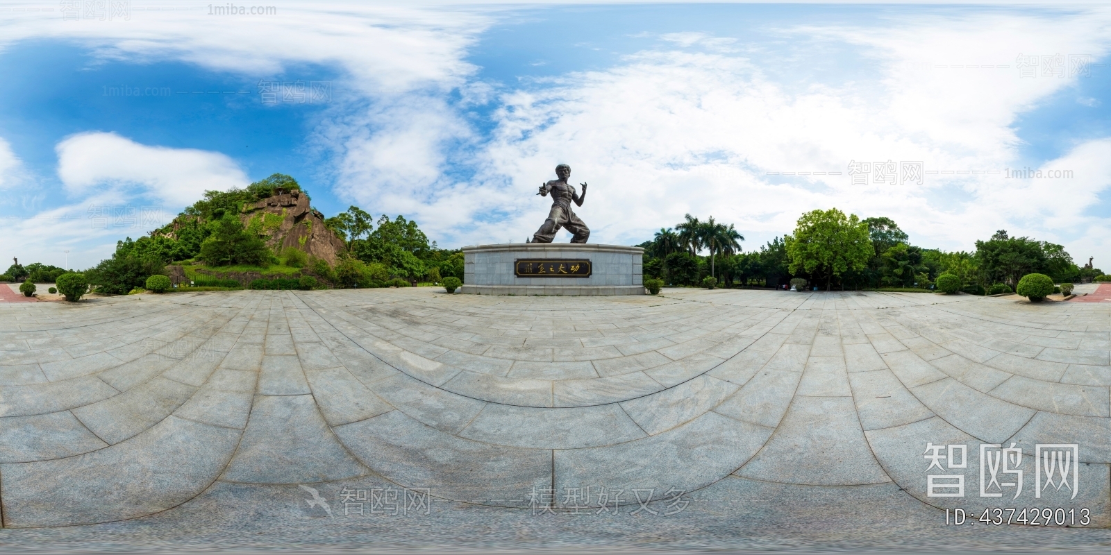 HDR白天城市休闲广场全景