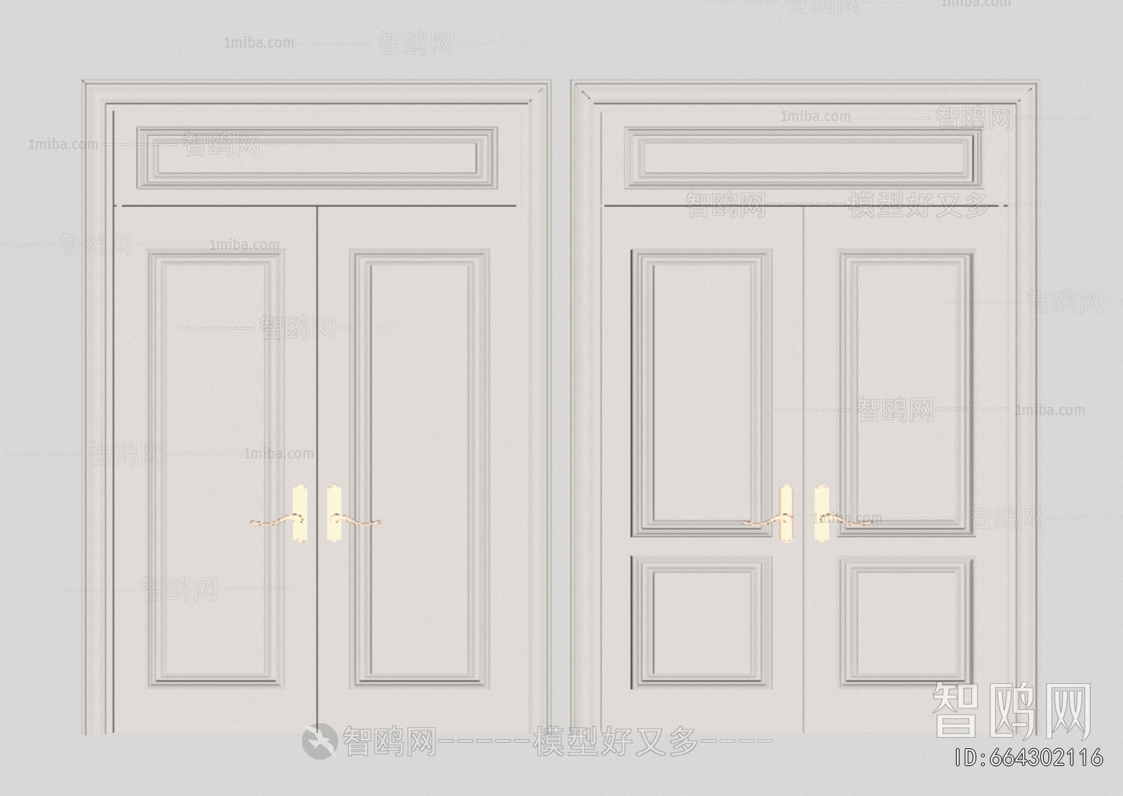 Simple European Style Double Door