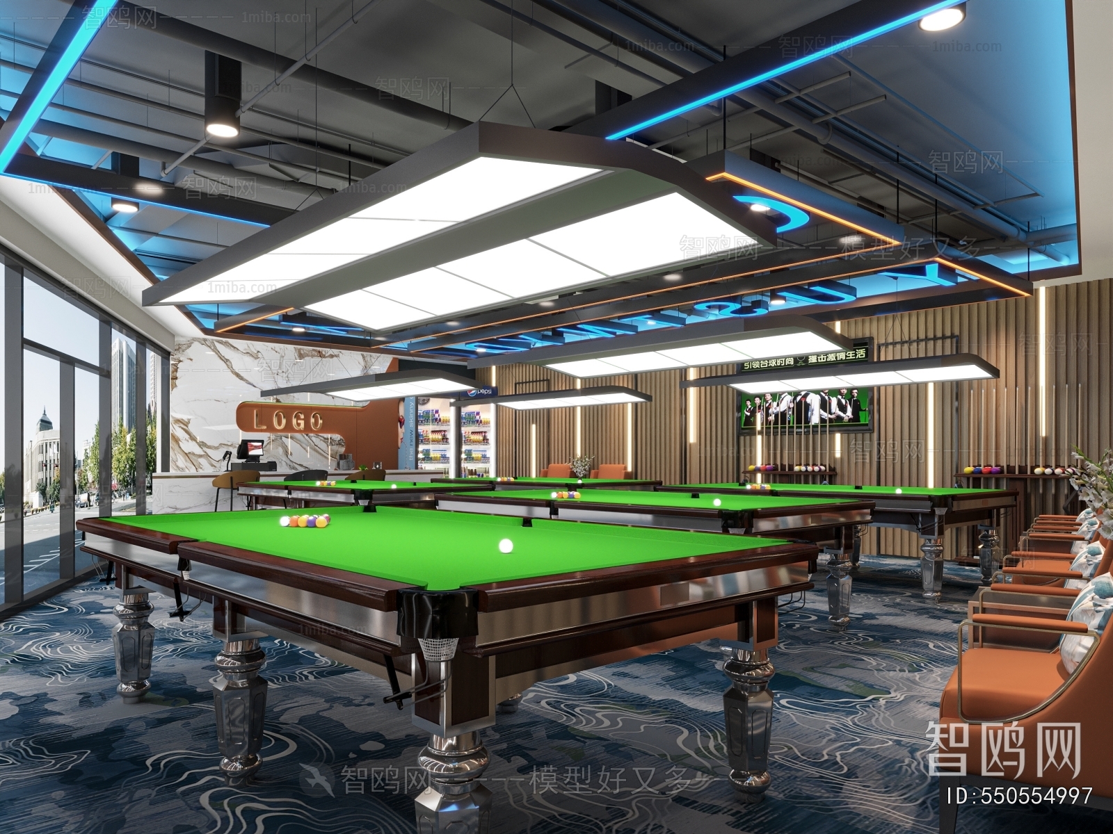 Industrial Style Billiard Room