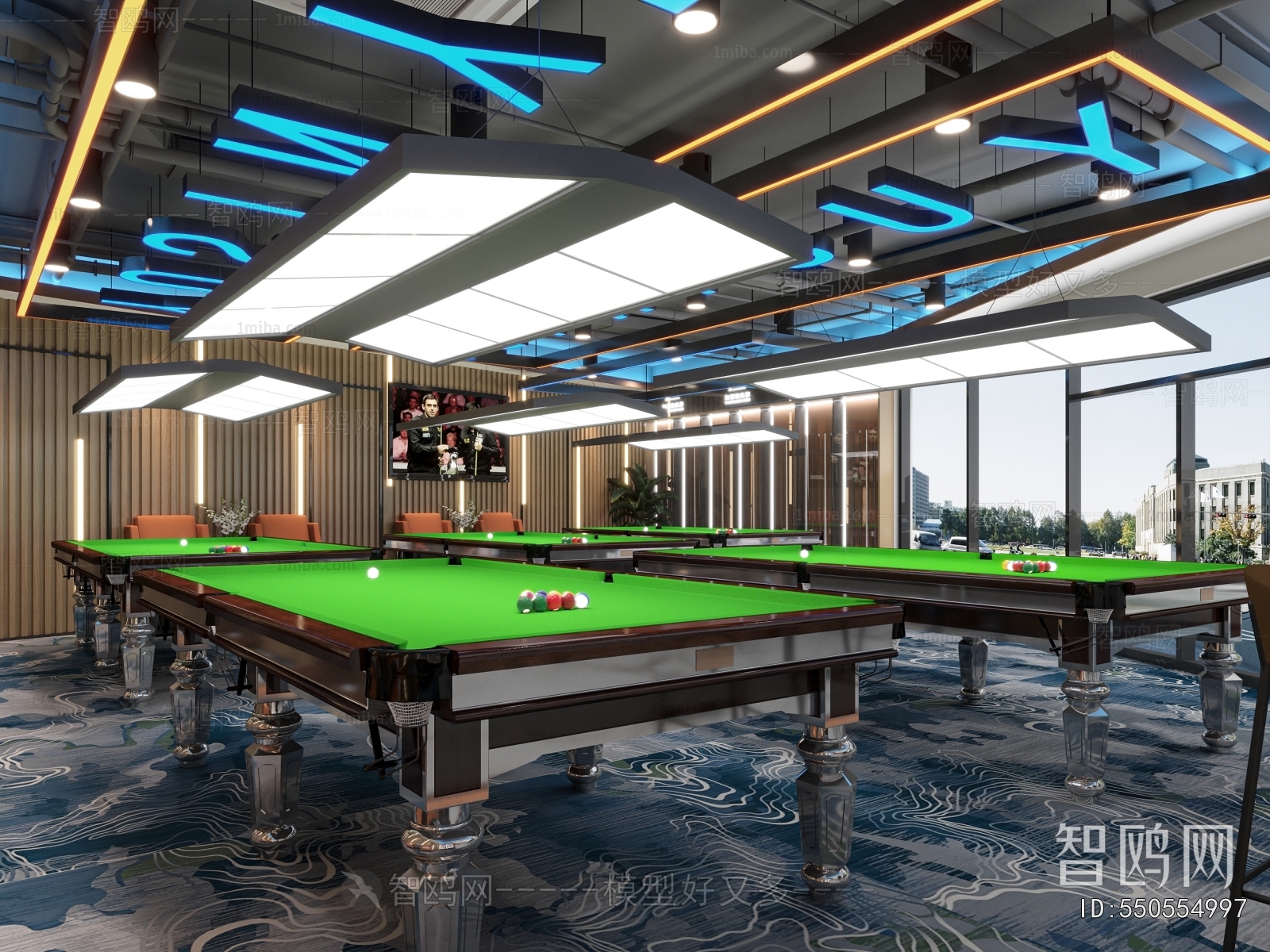 Industrial Style Billiard Room