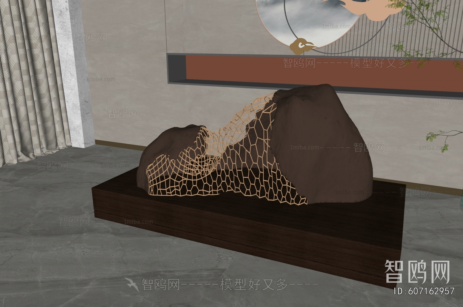 新中式饰品雕塑摆件3D模型下载