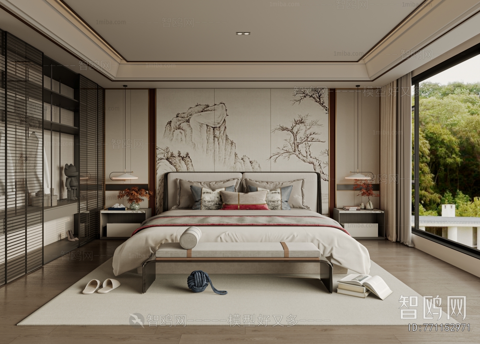 New Chinese Style Bedroom