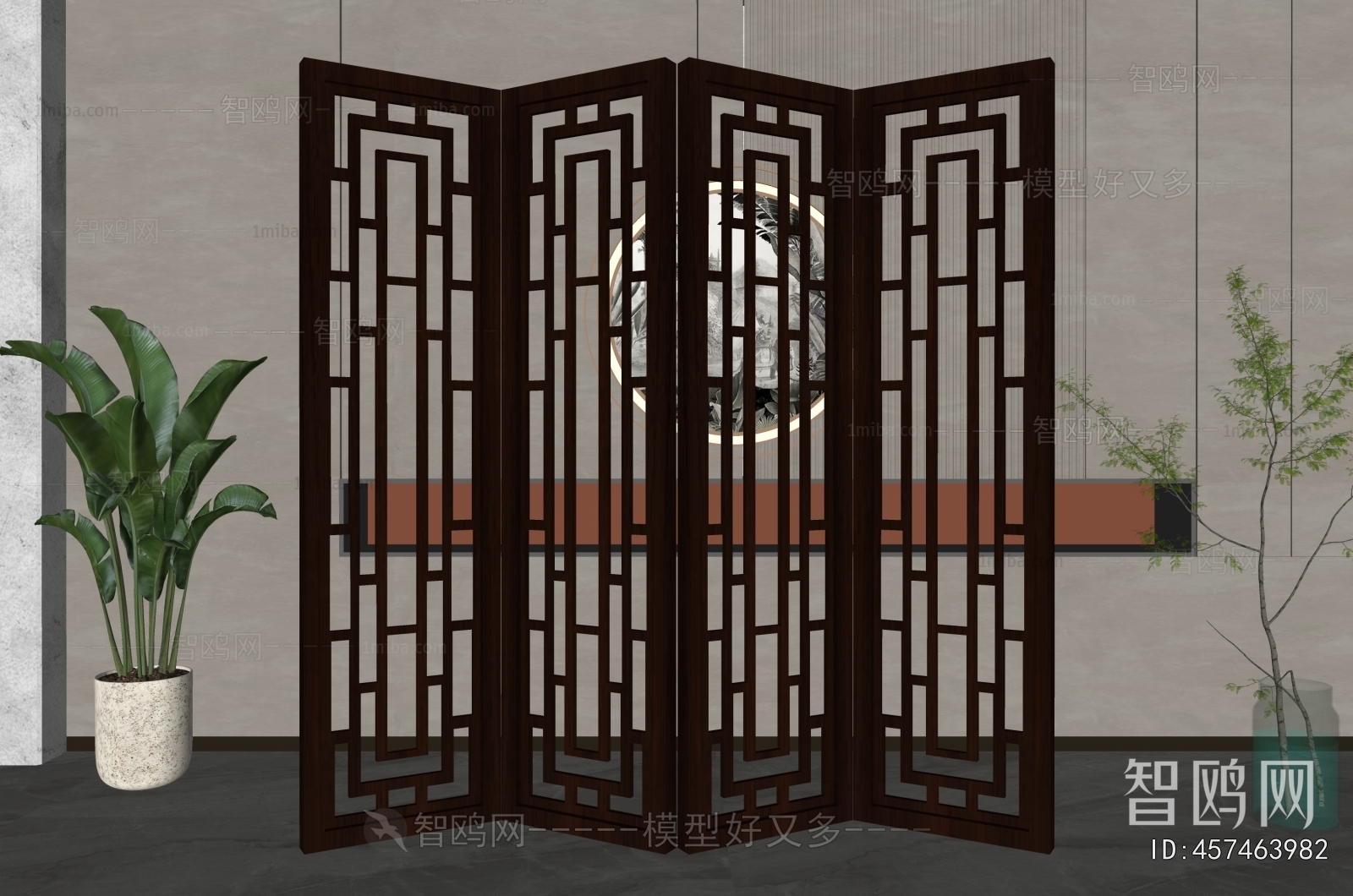 New Chinese Style Wooden Screen Partition