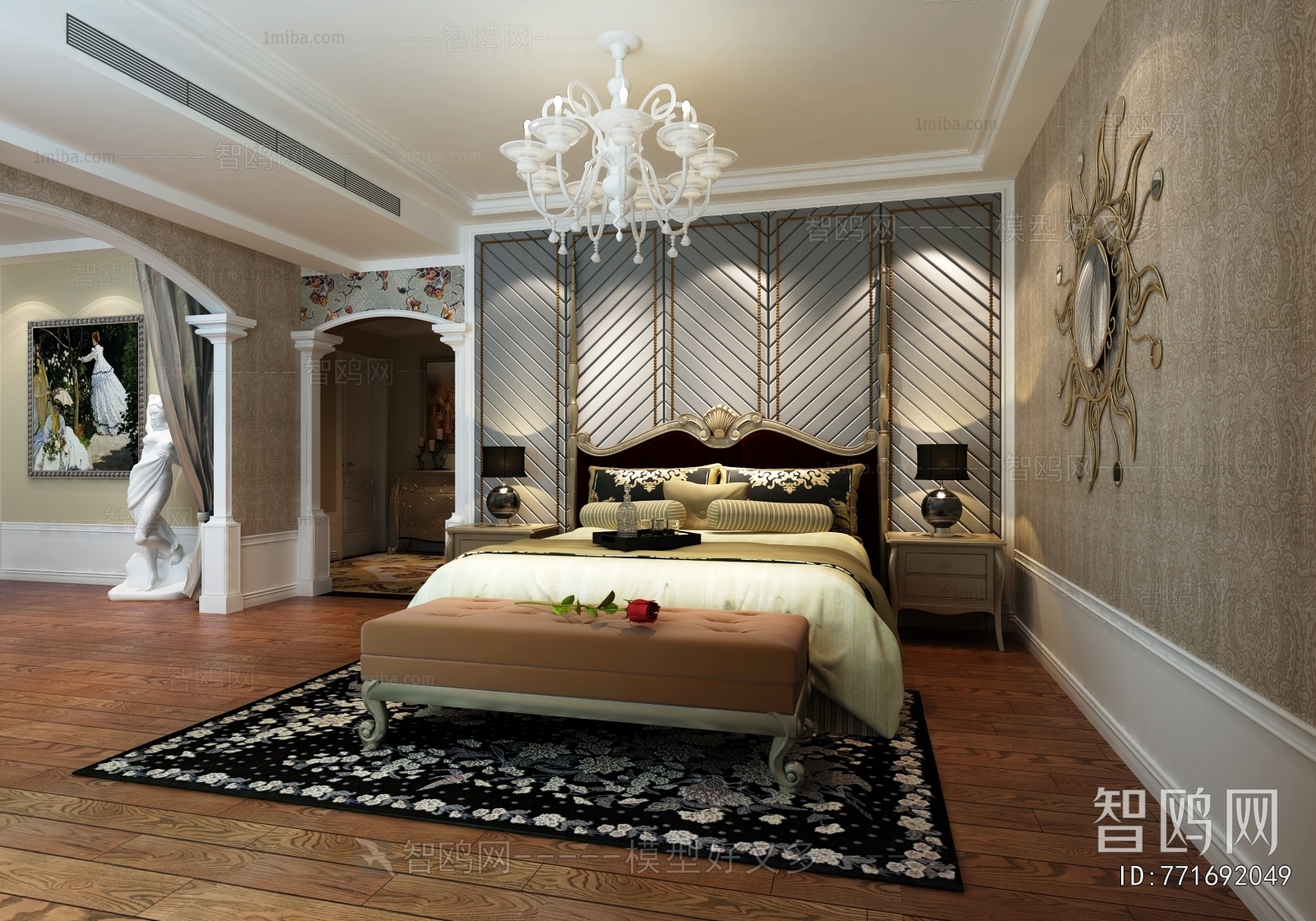 Simple European Style Bedroom