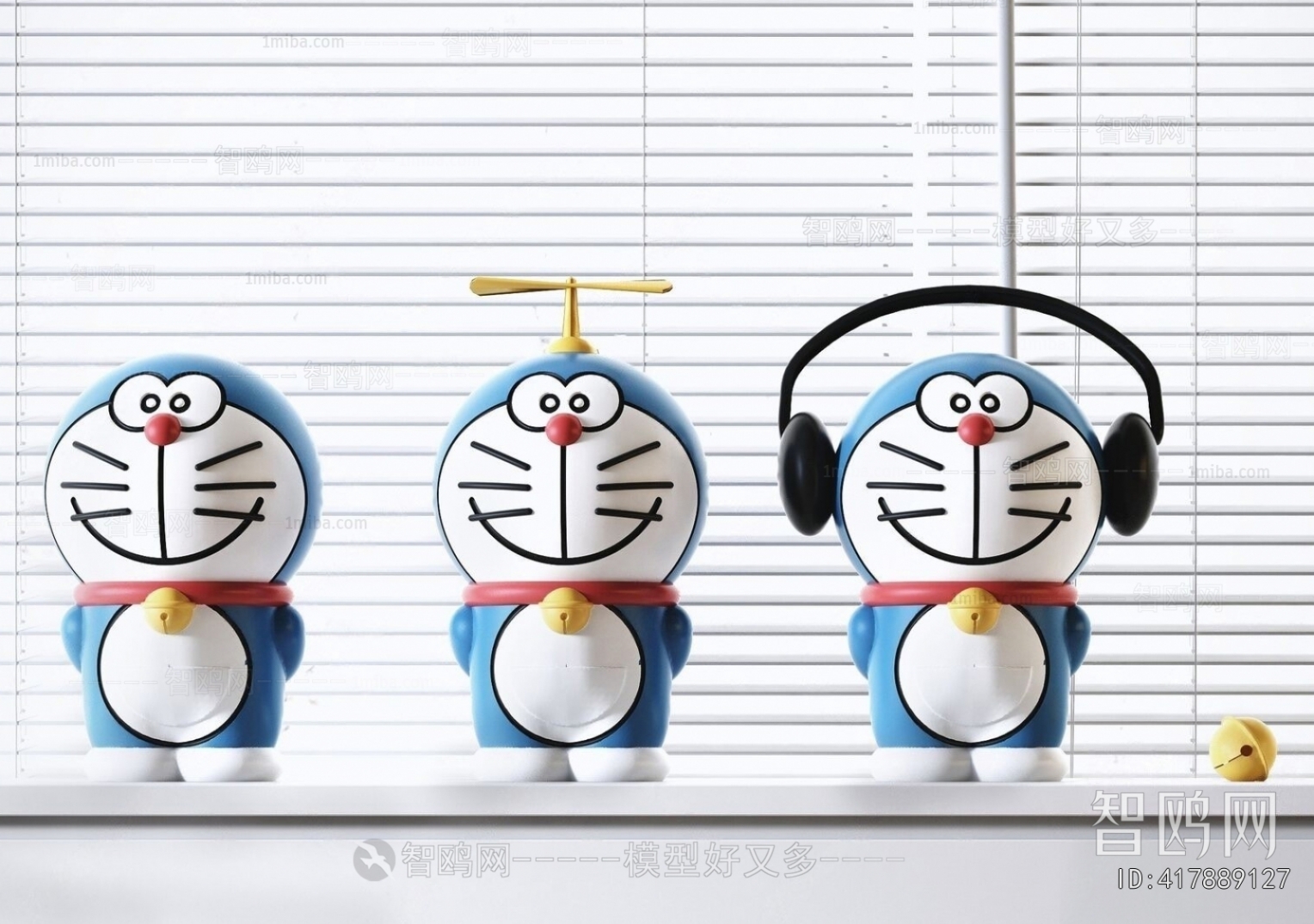 现代机器猫 哆啦A梦雕塑摆件3D模型下载
