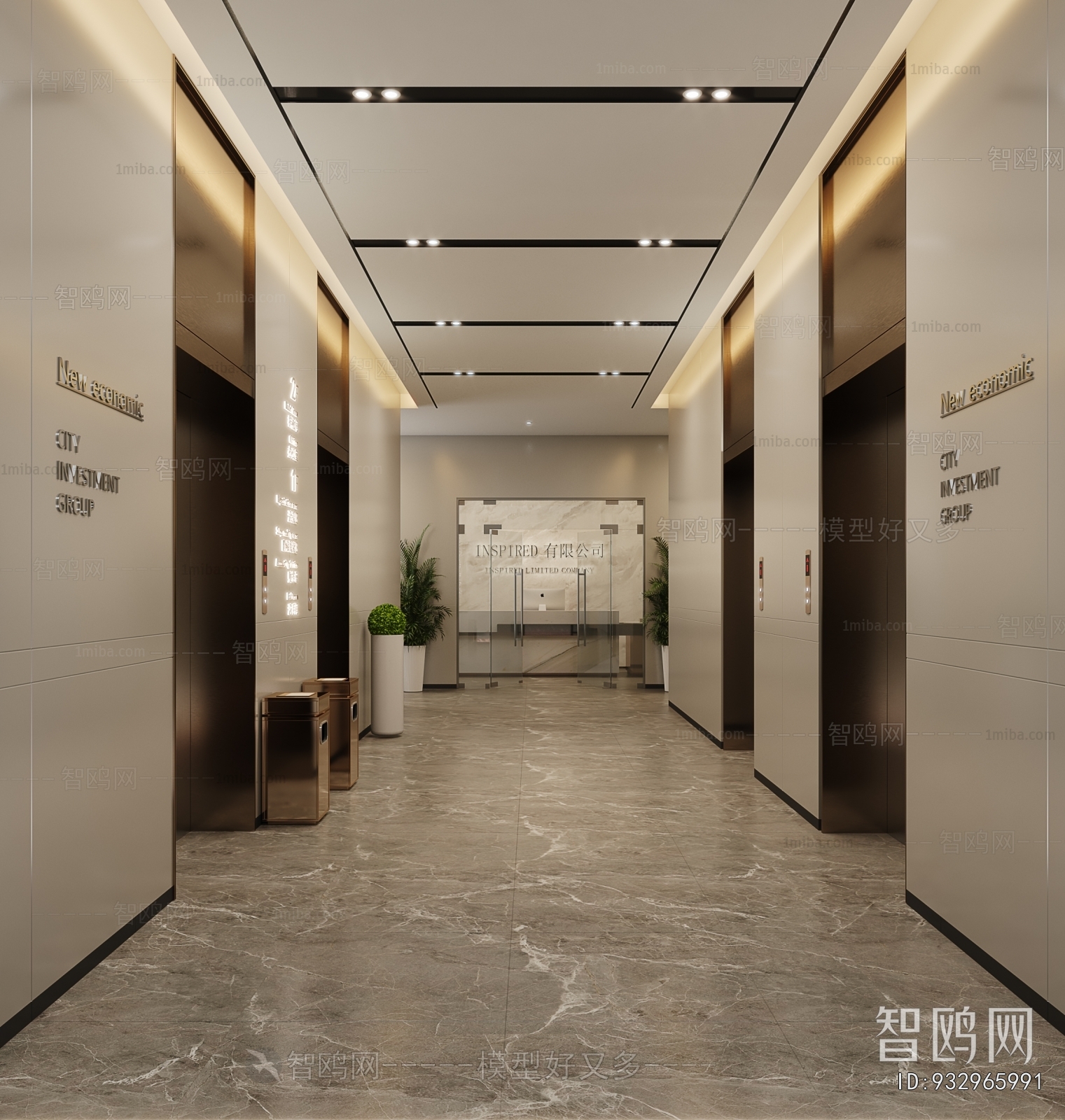 Modern Office Elevator Hall