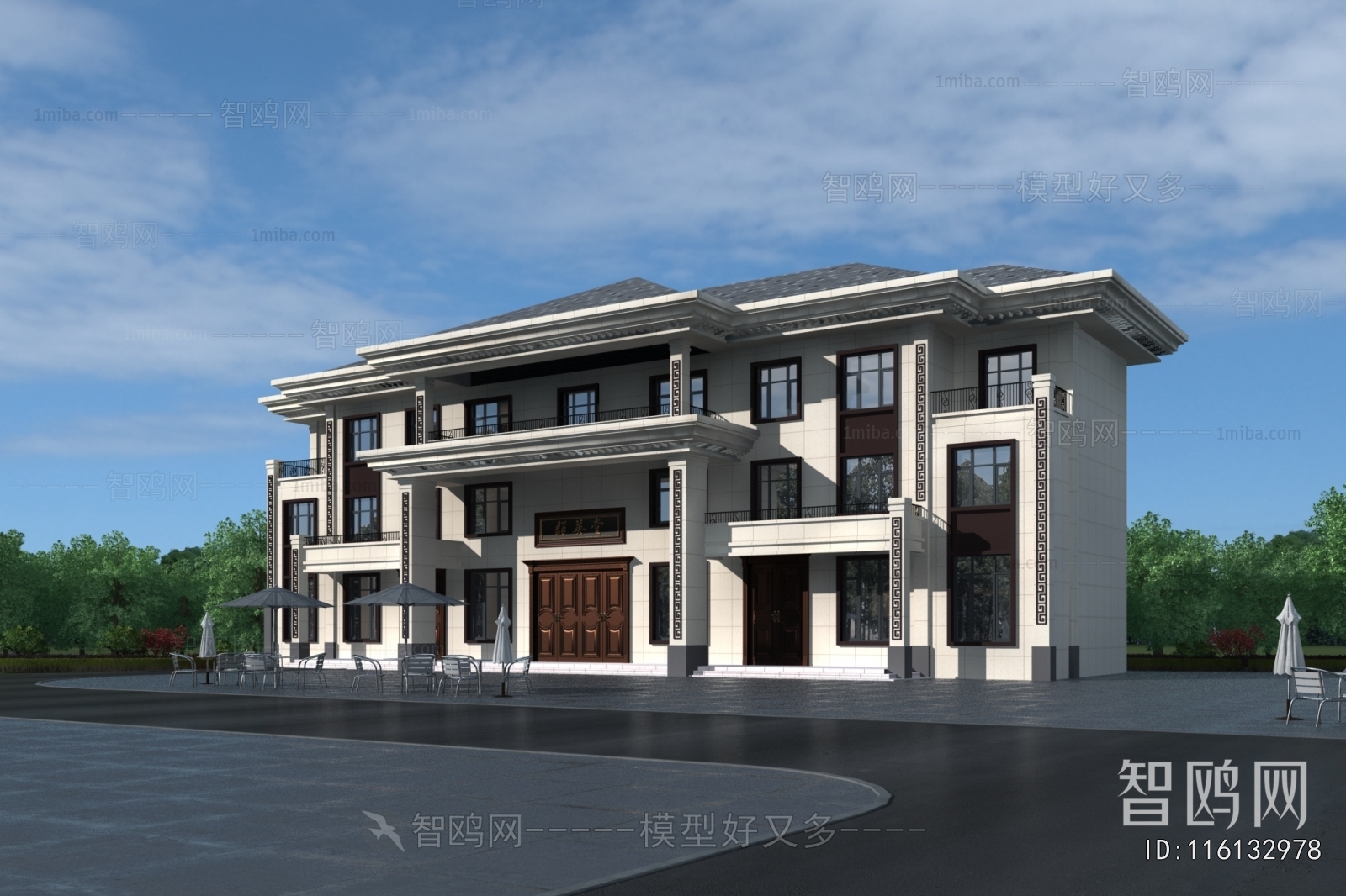 New Chinese Style Double Townhouse