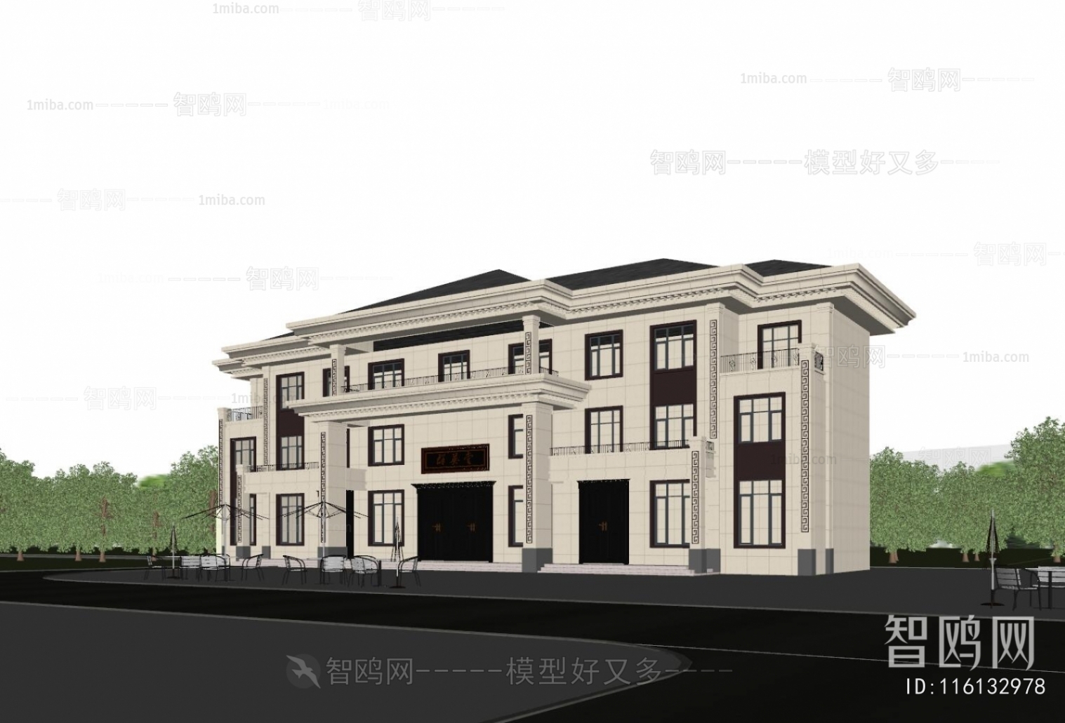 New Chinese Style Double Townhouse