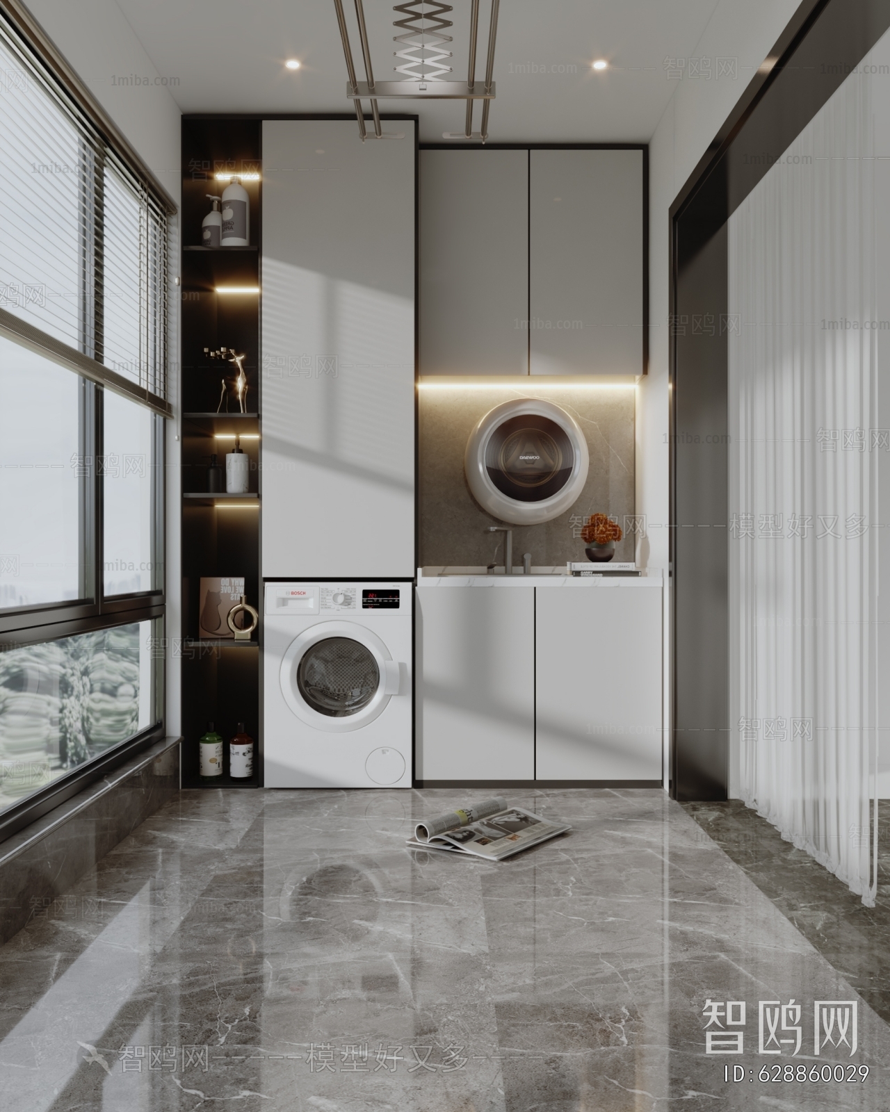 Modern Balcony Laundry Room