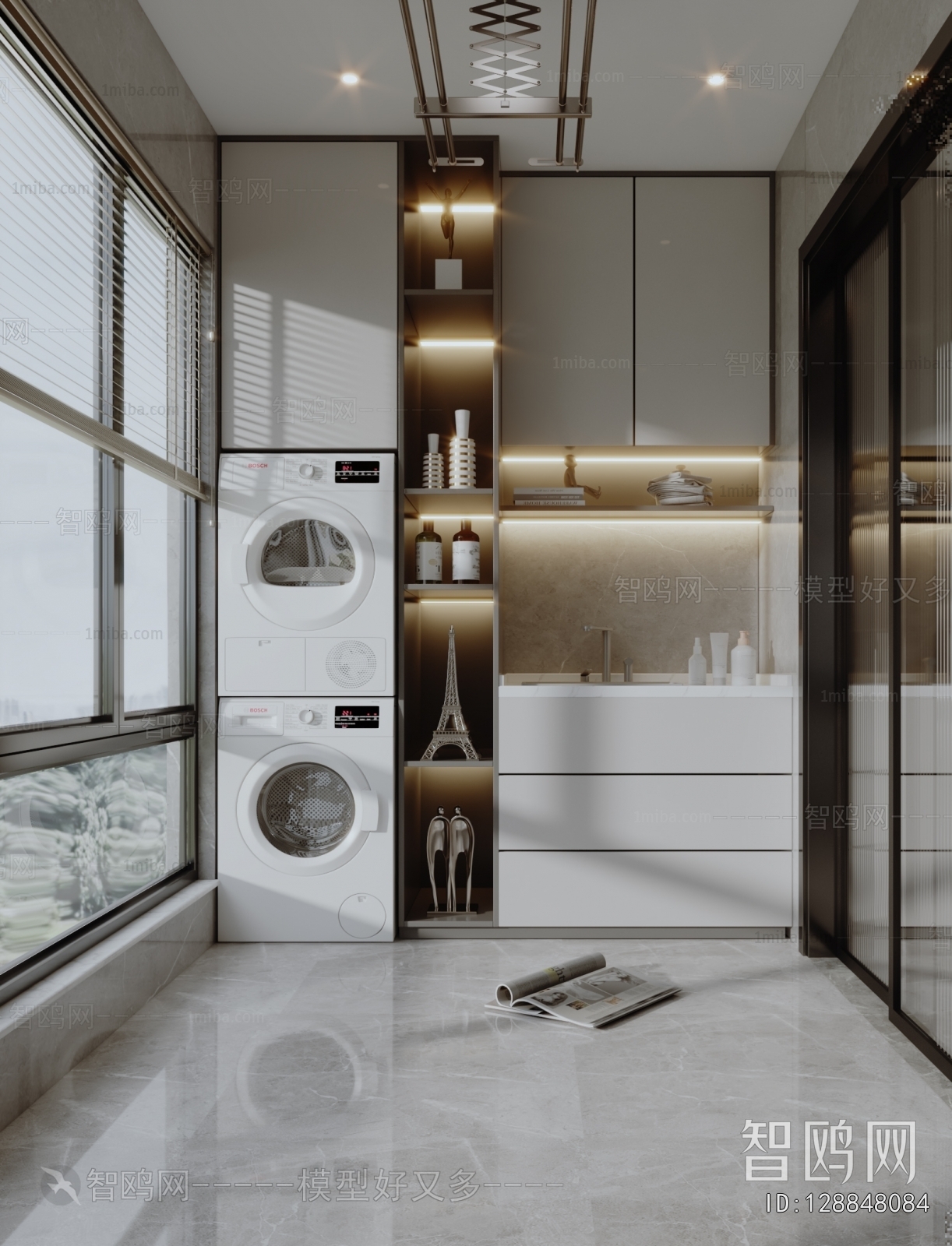 Modern Balcony Laundry Room