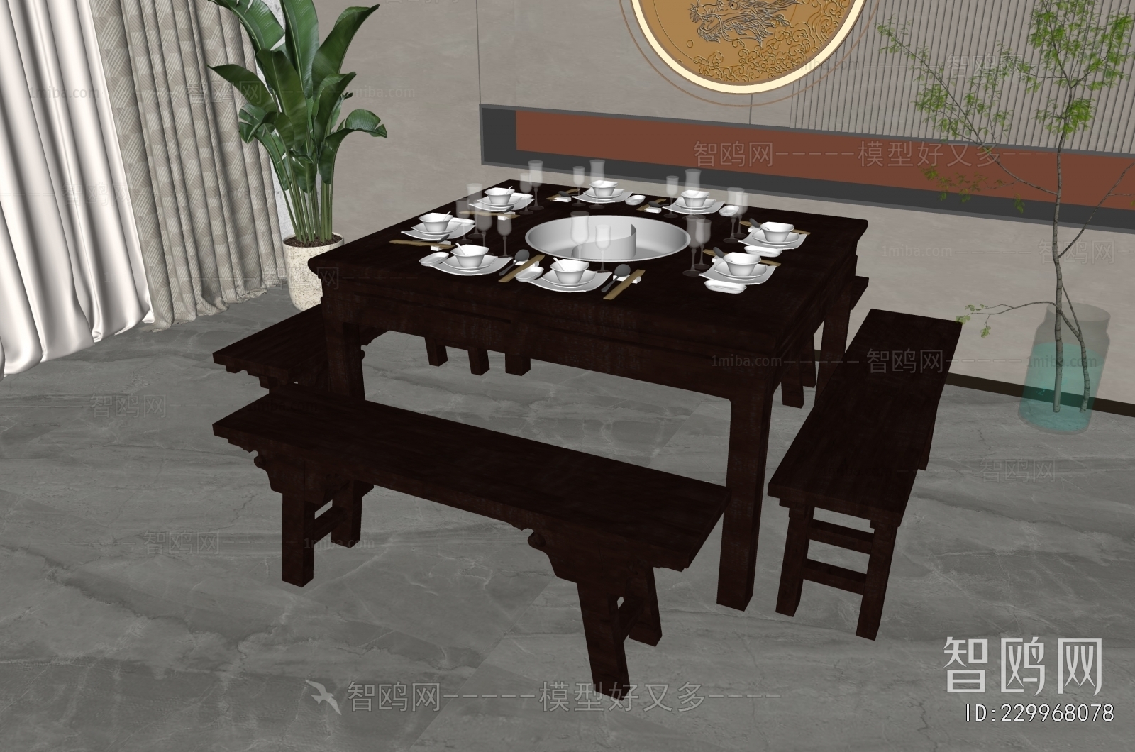 New Chinese Style Dining Table And Chairs