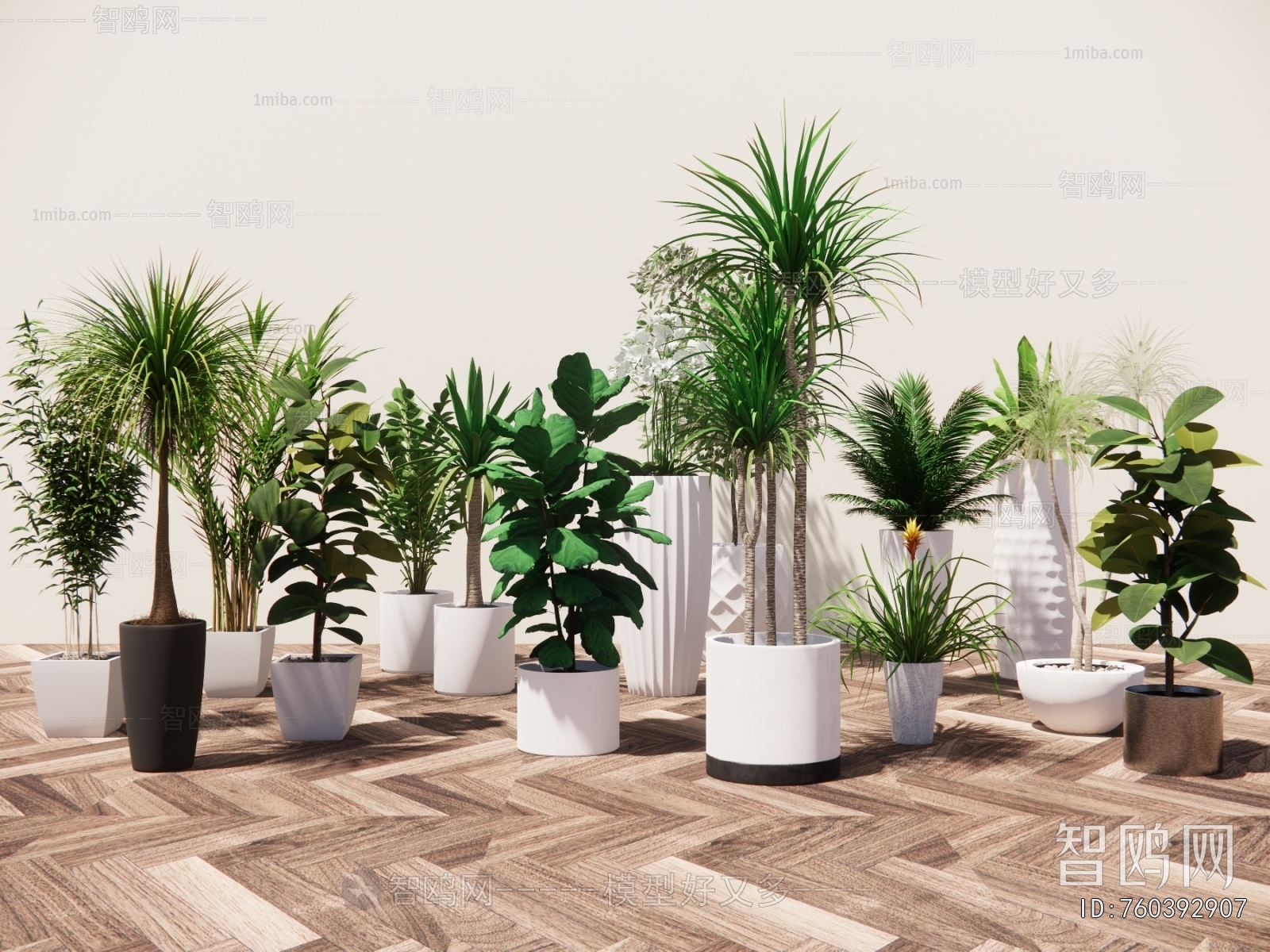 Modern Ground Green Plant Potted Plants