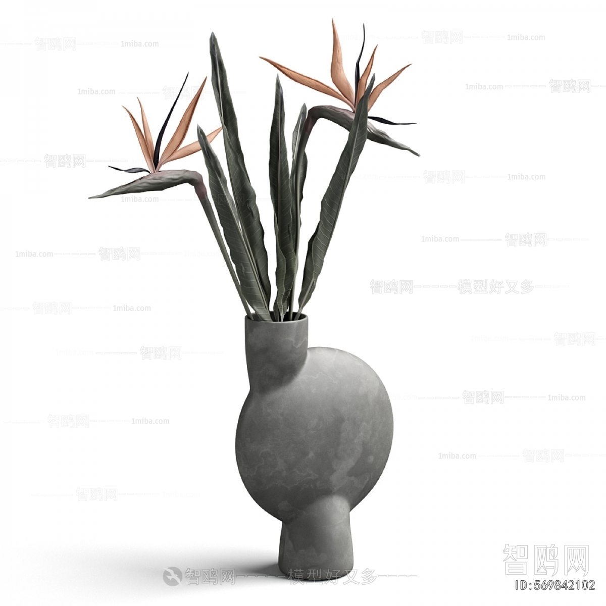 Wabi-sabi Style Potted Green Plant