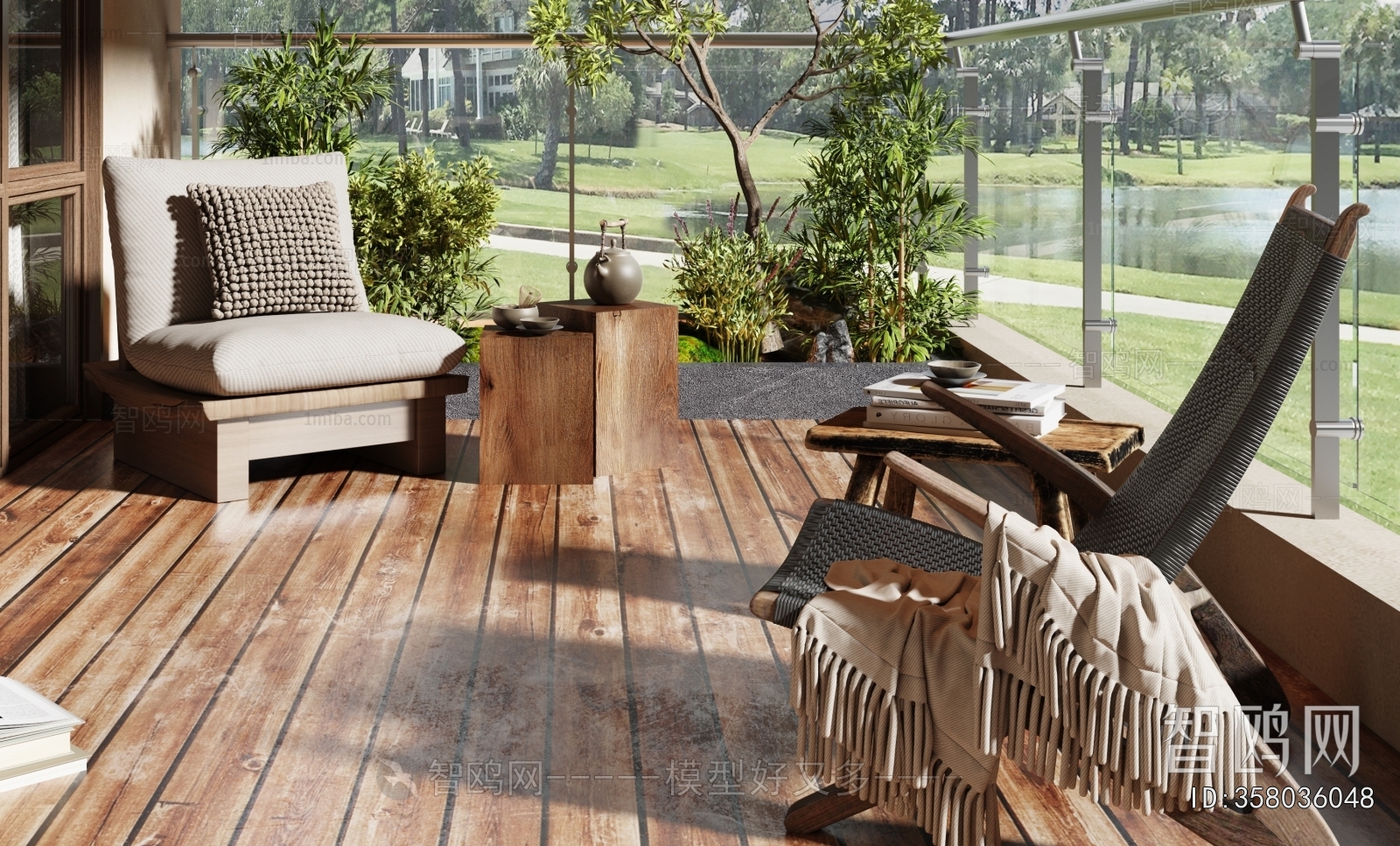 Wabi-sabi Style Leisure Balcony