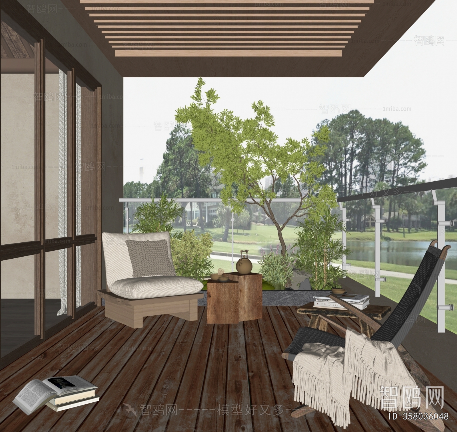 Wabi-sabi Style Leisure Balcony