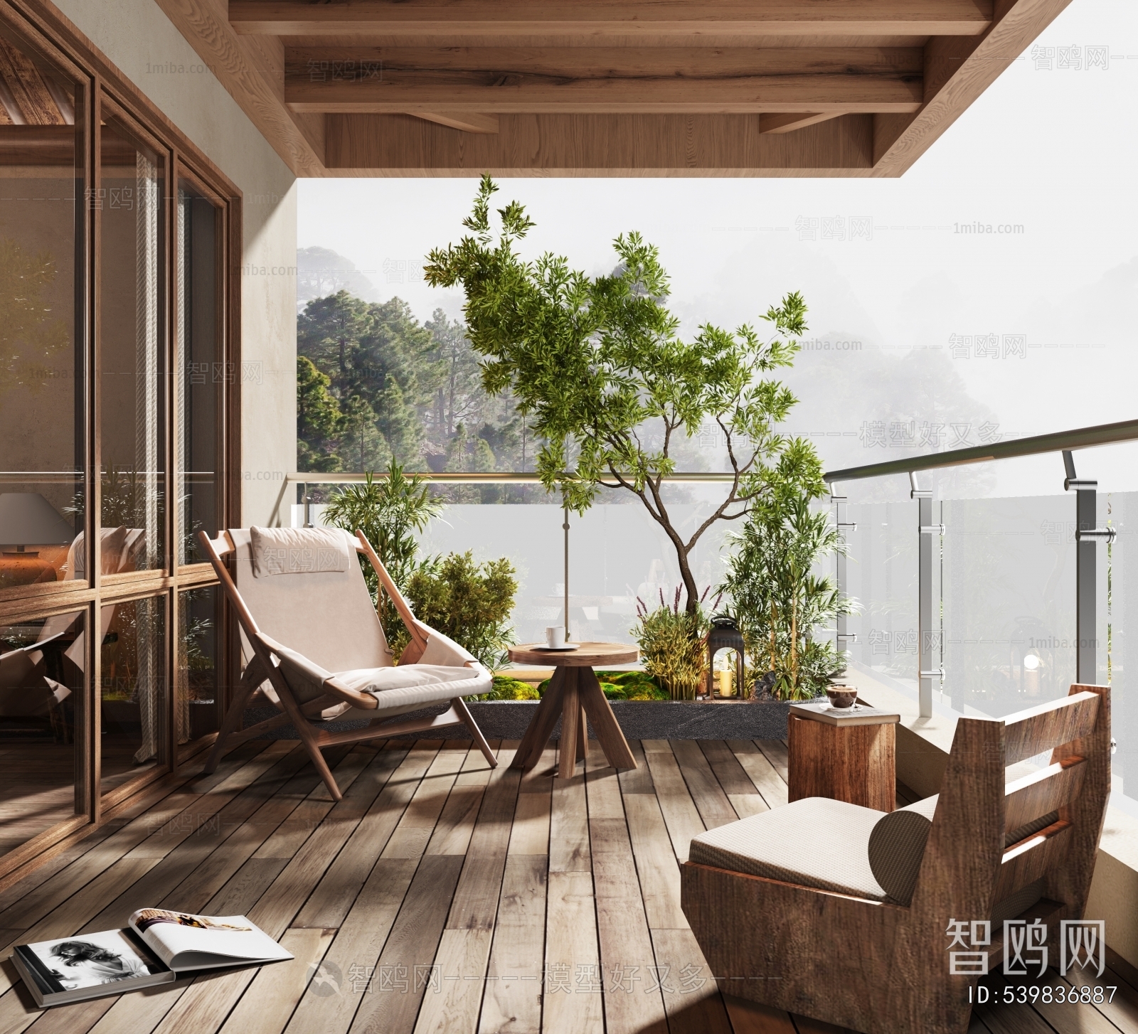 Wabi-sabi Style Leisure Balcony