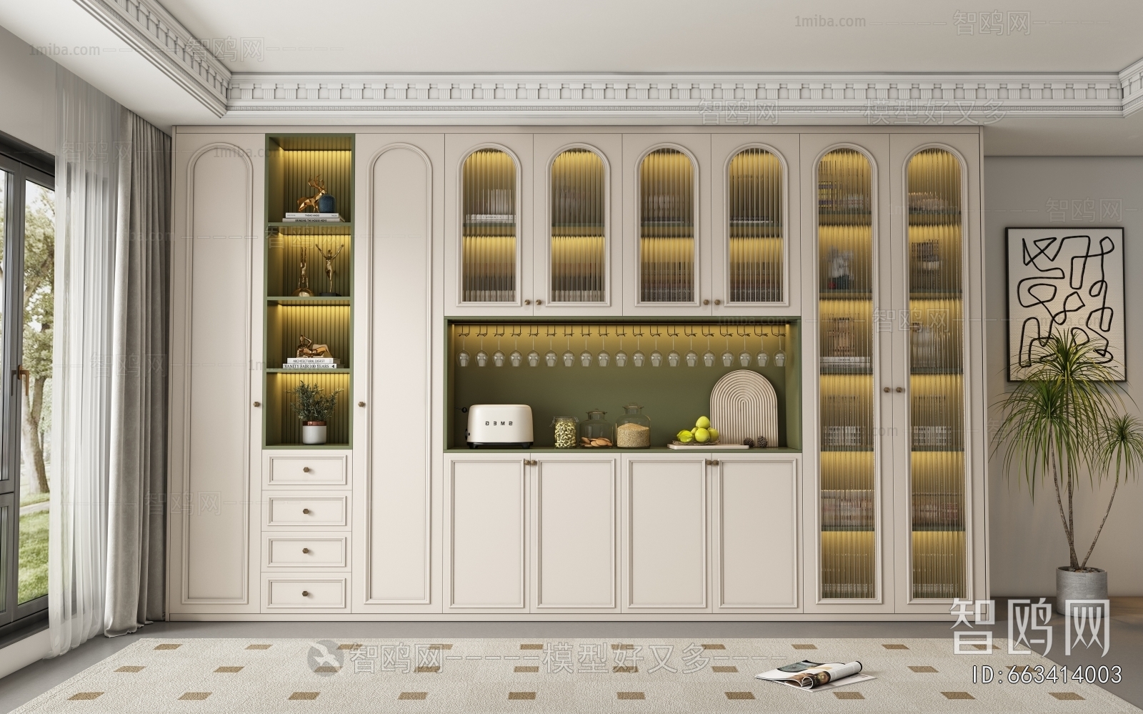 French Style Wine Cabinet