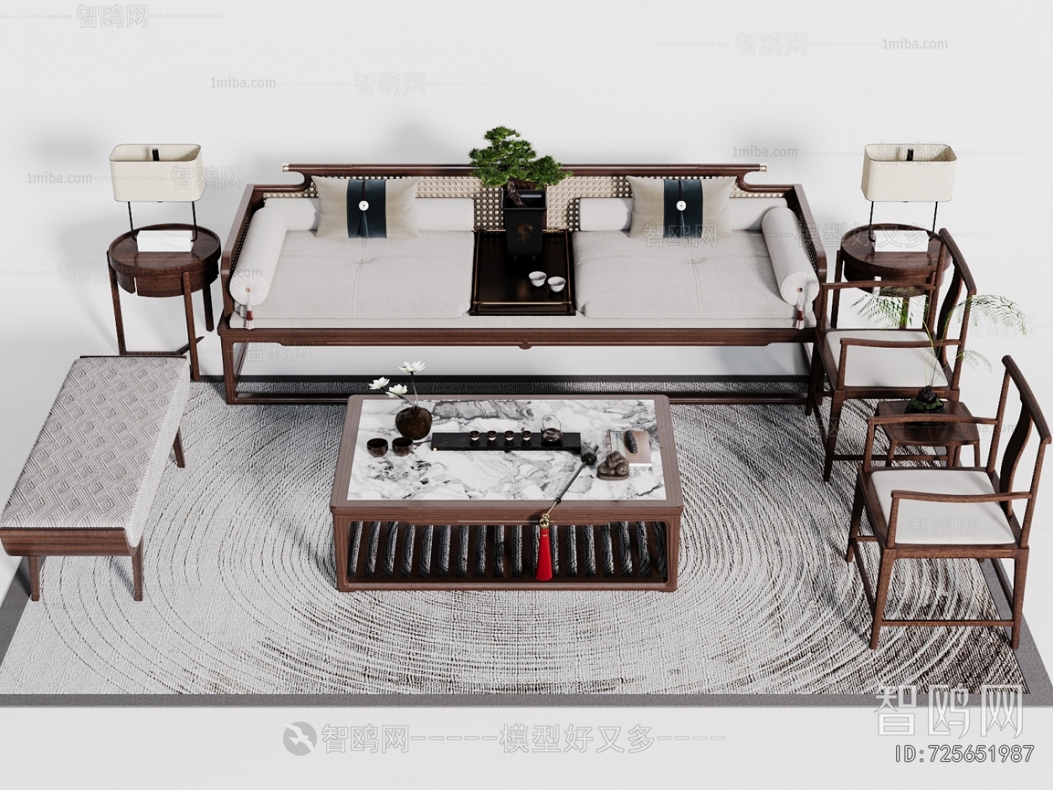 New Chinese Style Sofa Combination