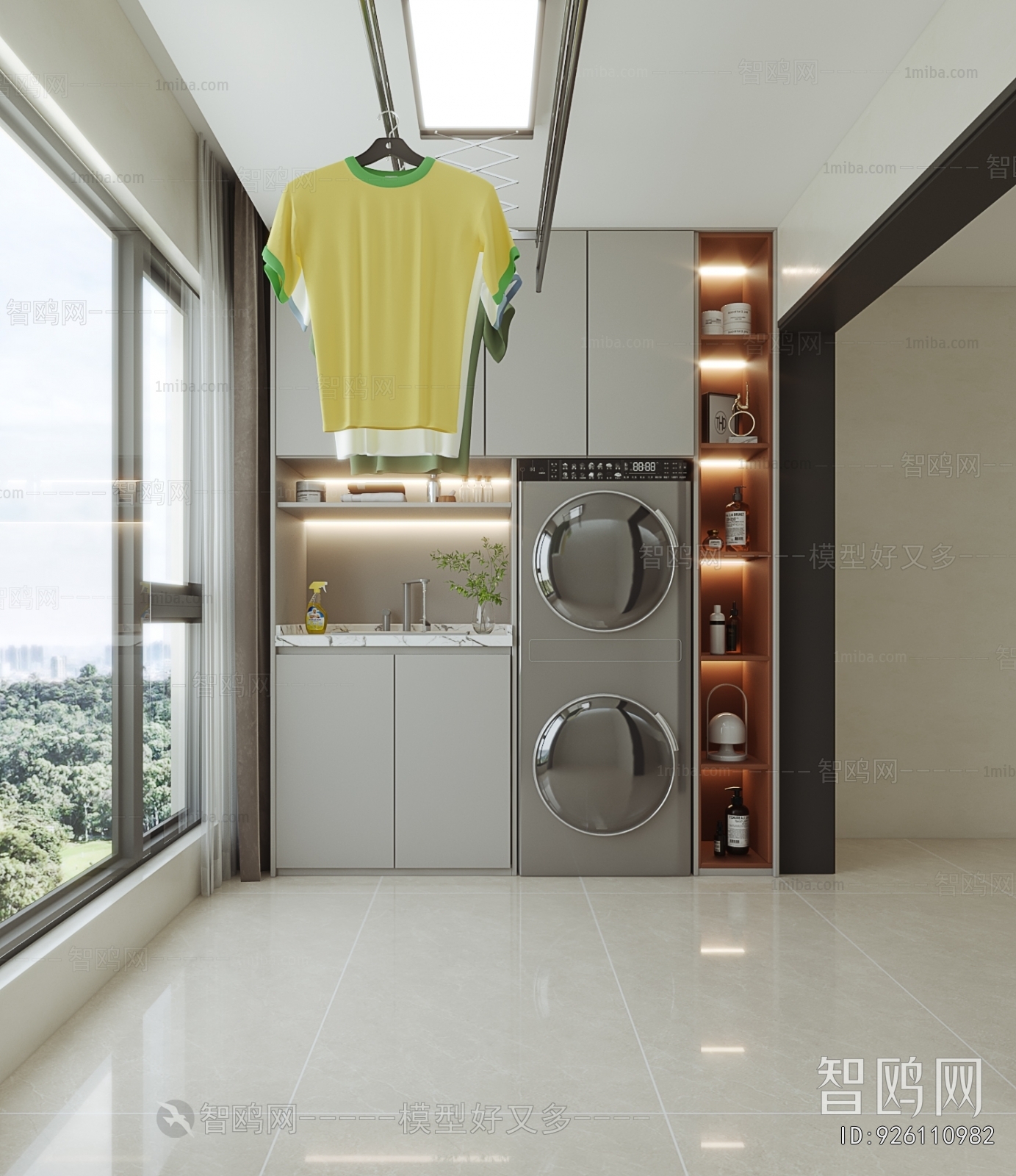 Modern Balcony Laundry Room