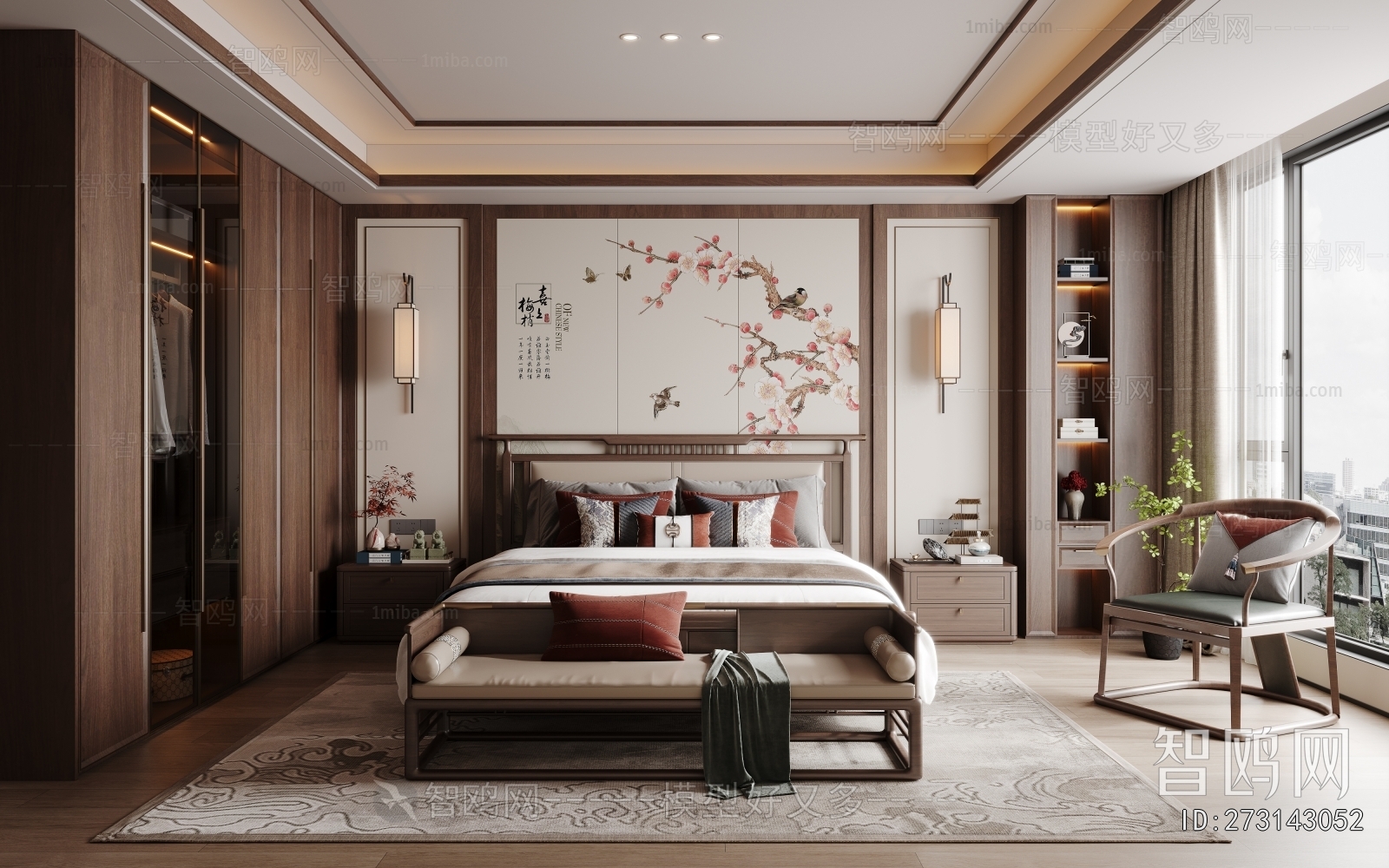 New Chinese Style Bedroom