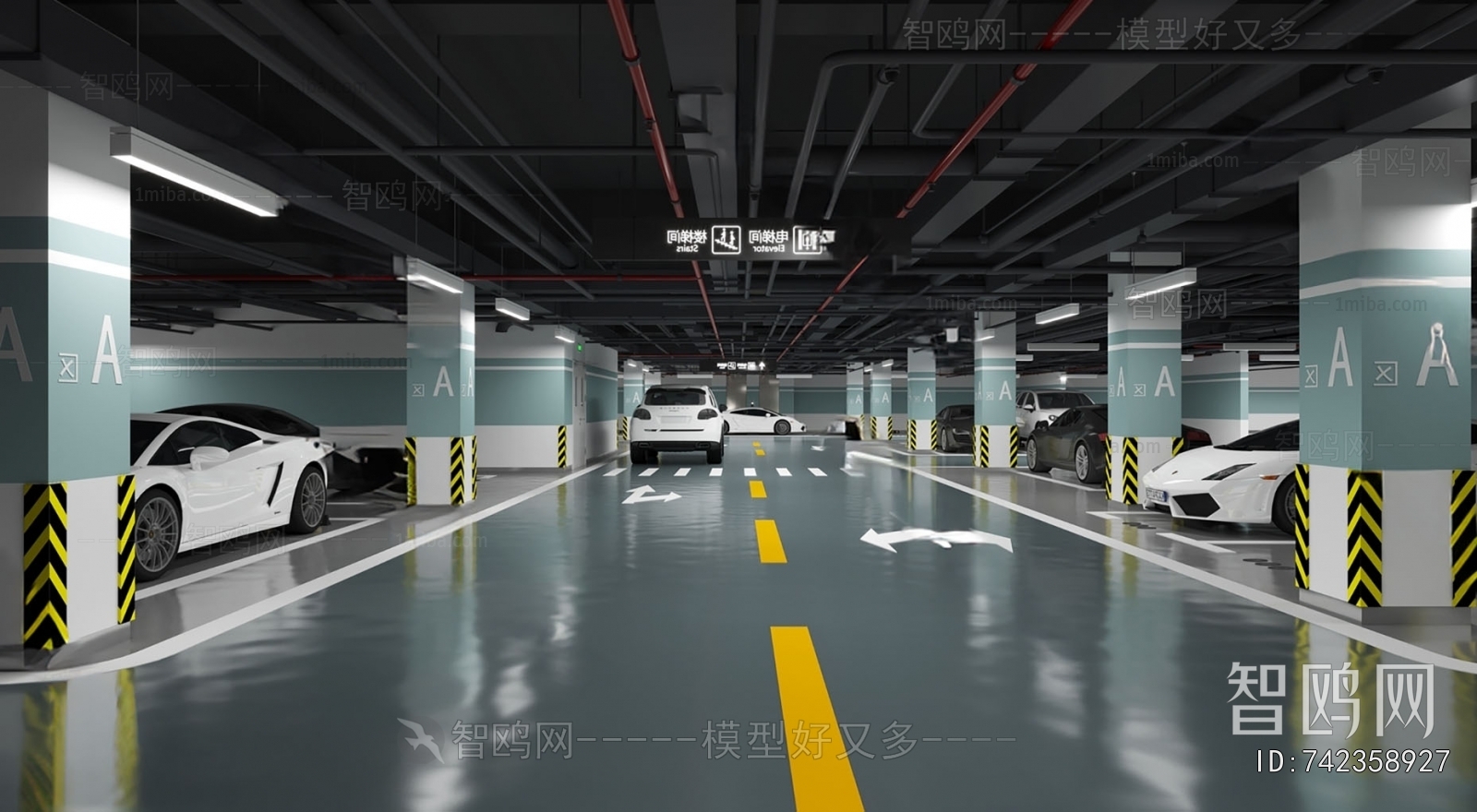 Modern Underground Parking Lot