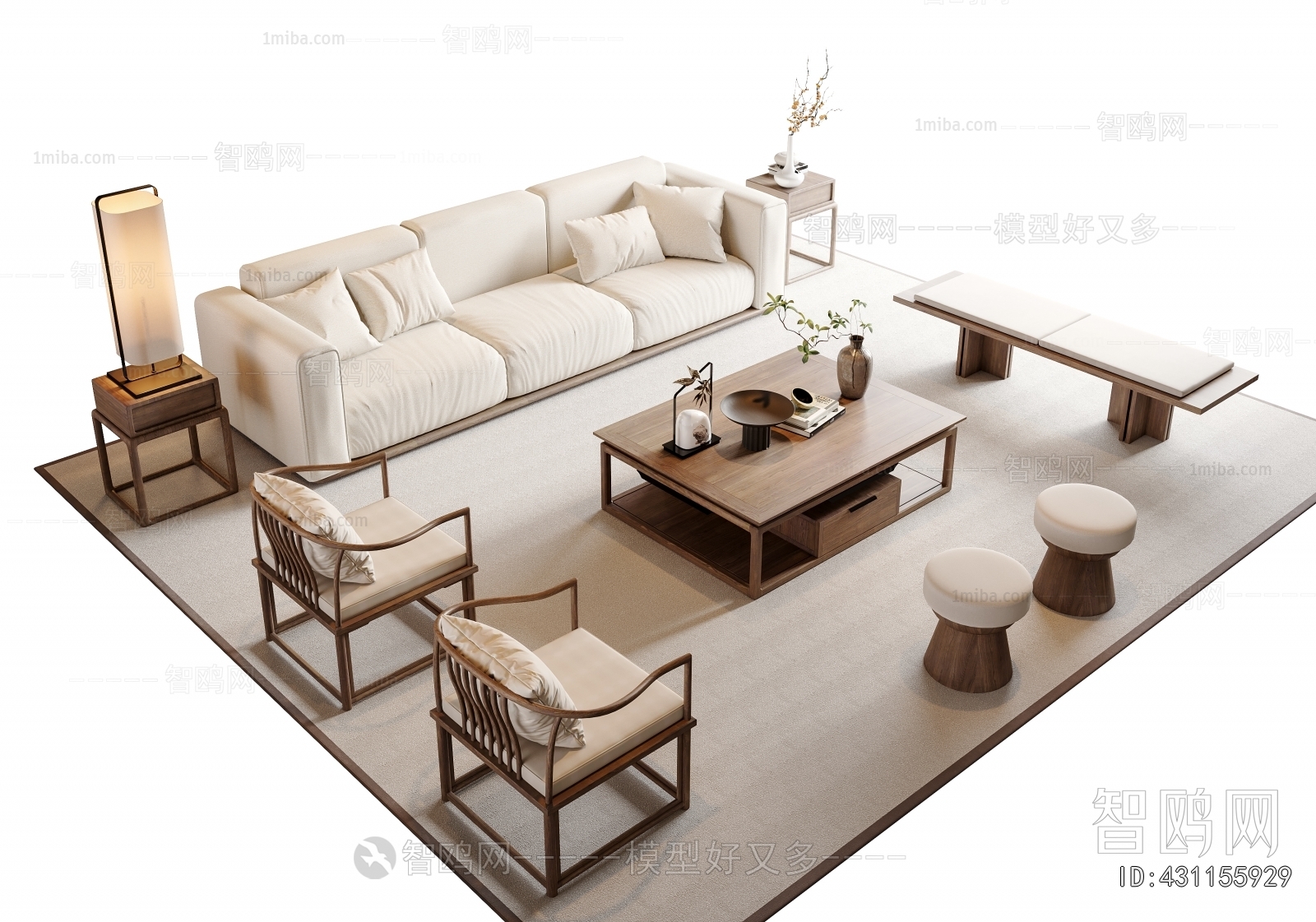 New Chinese Style Sofa Combination