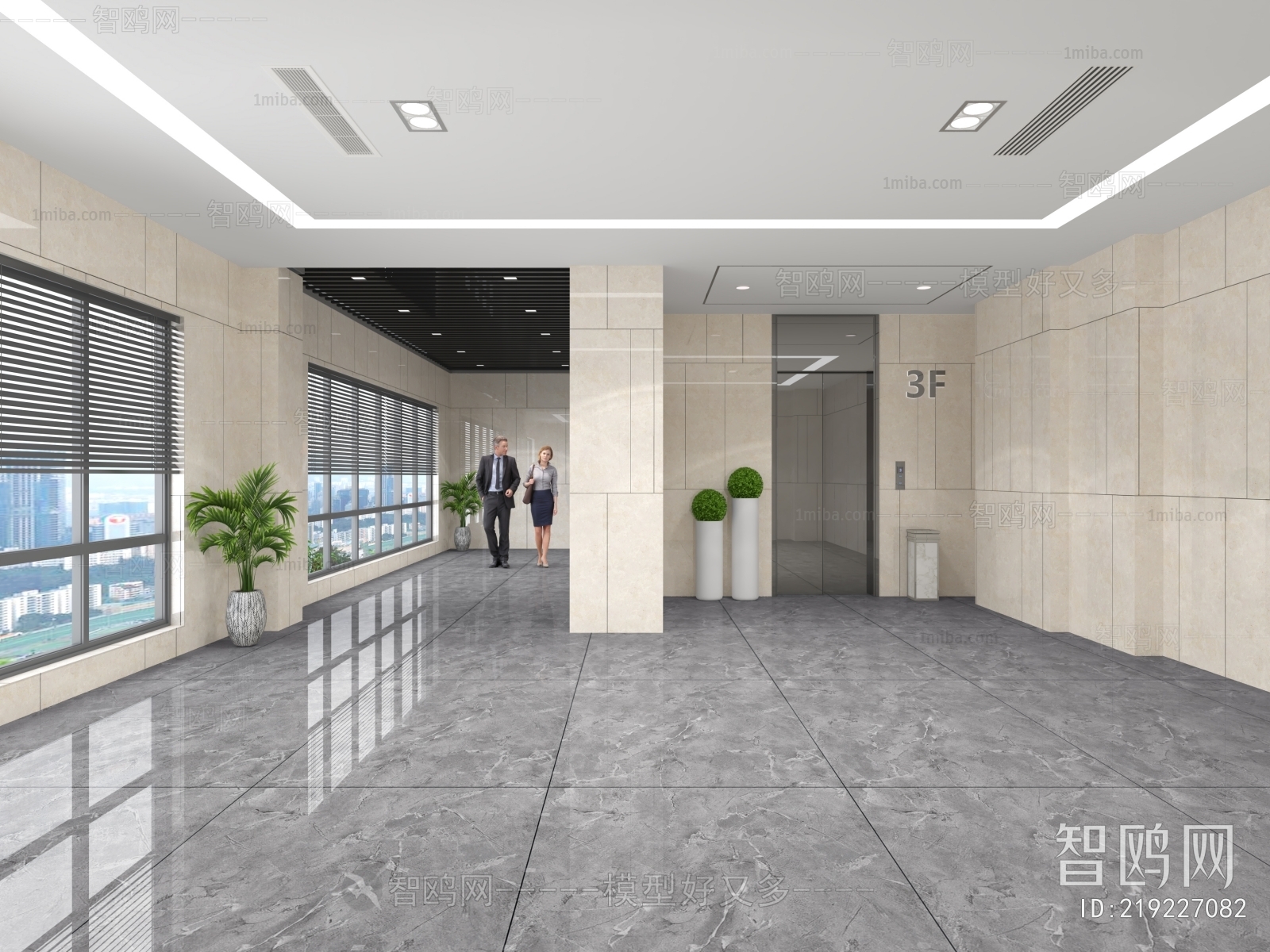 Modern Office Elevator Hall