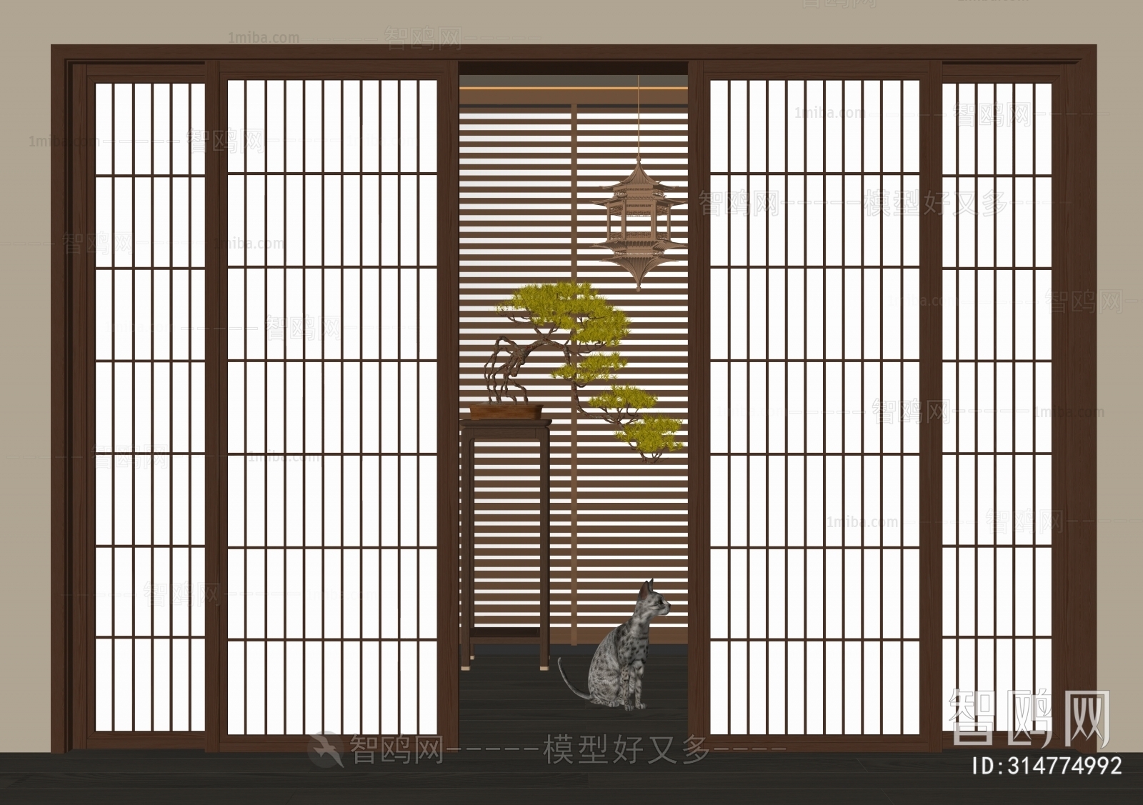 New Chinese Style Sliding Door