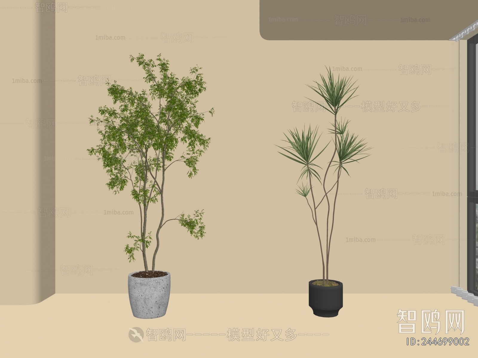 Modern Ground Green Plant Potted Plants