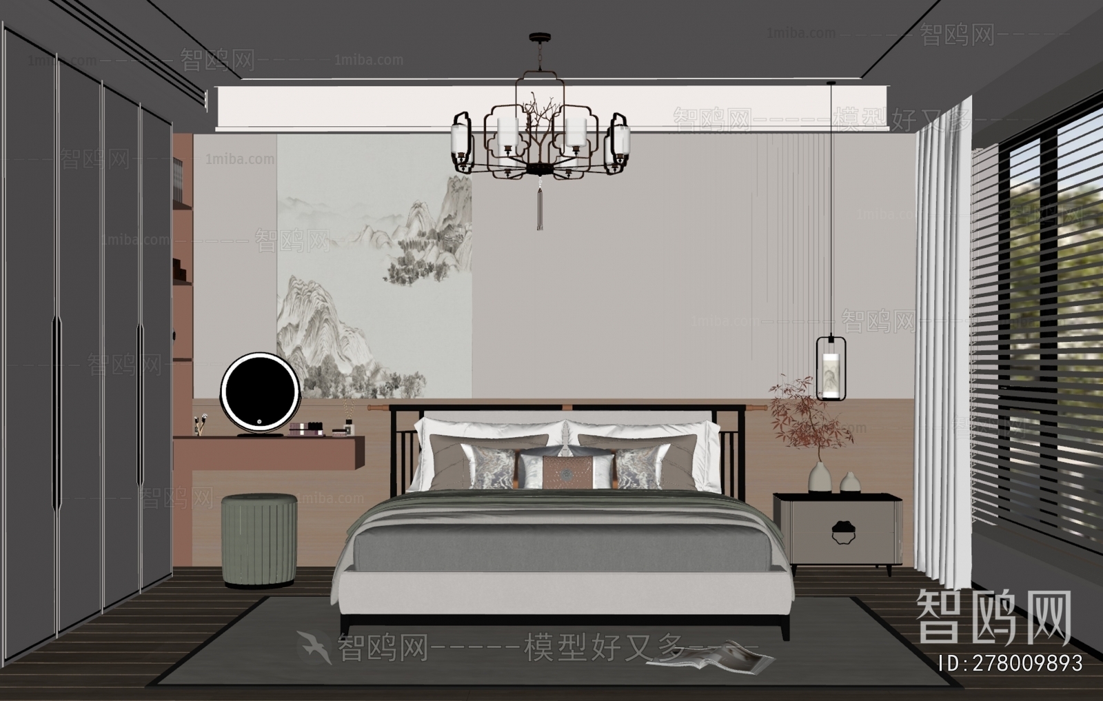 New Chinese Style Bedroom