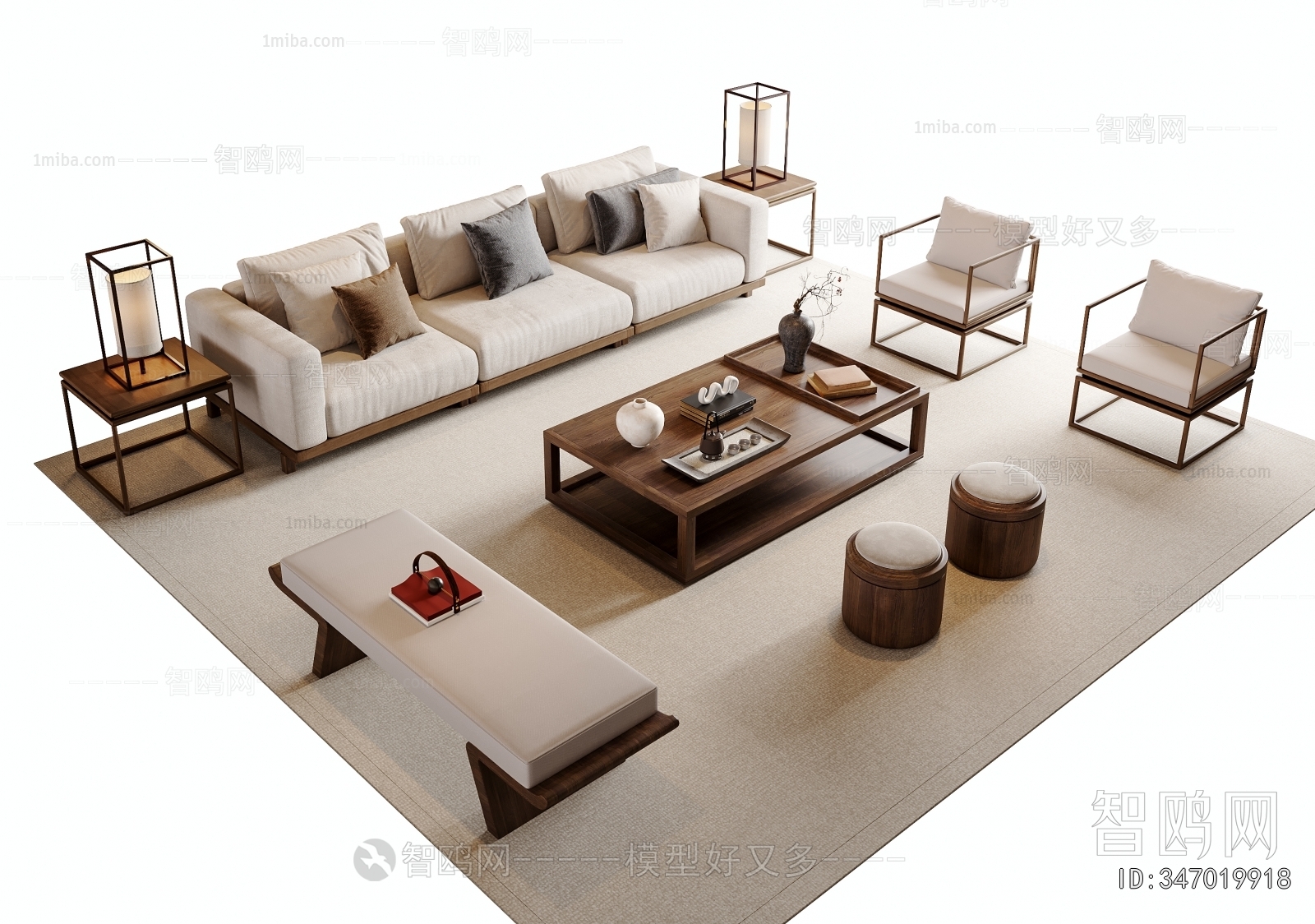 New Chinese Style Sofa Combination