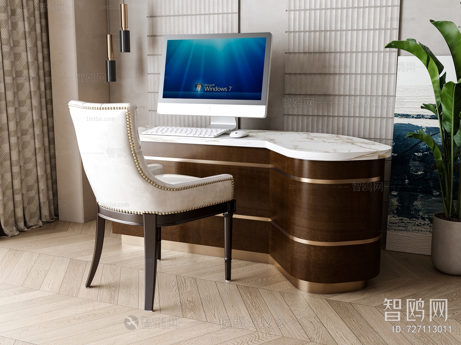 American Style Office Desk And Chair