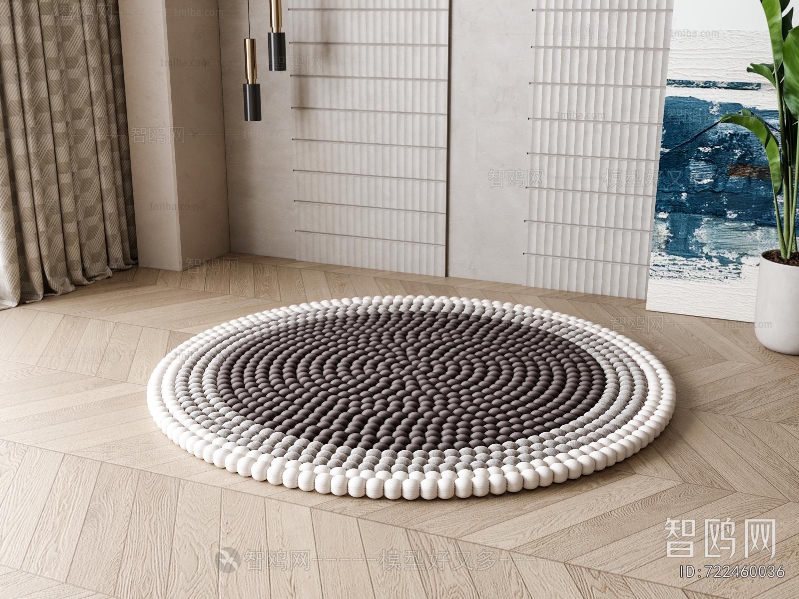 Simple European Style Circular Carpet