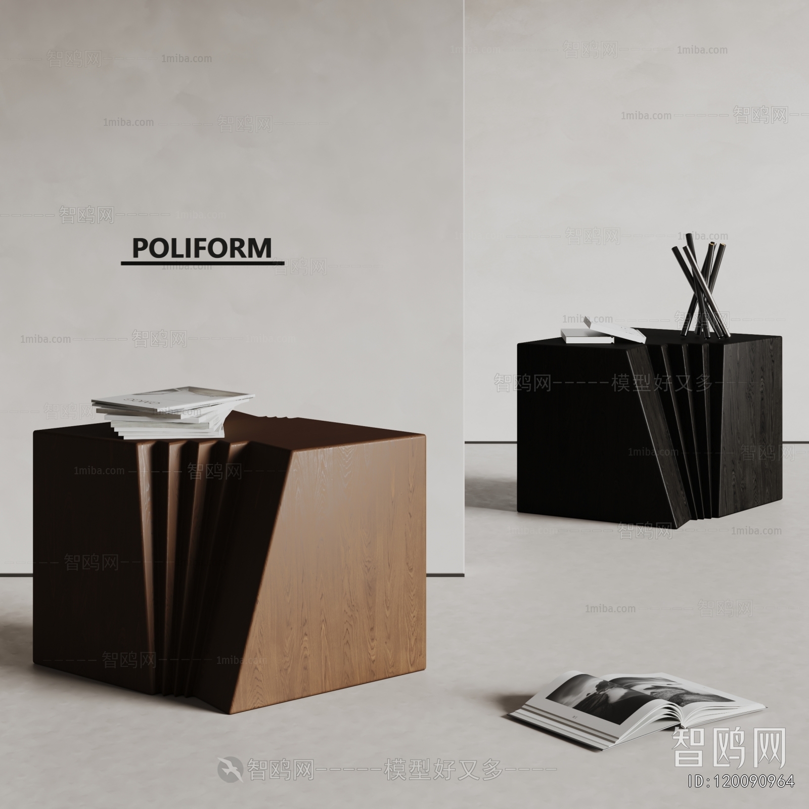 poliform 现代实木边几