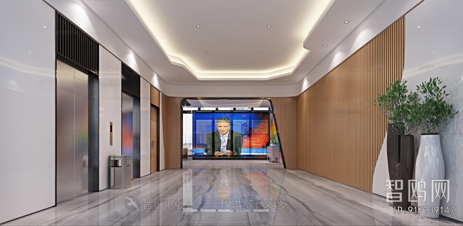 Modern Office Elevator Hall