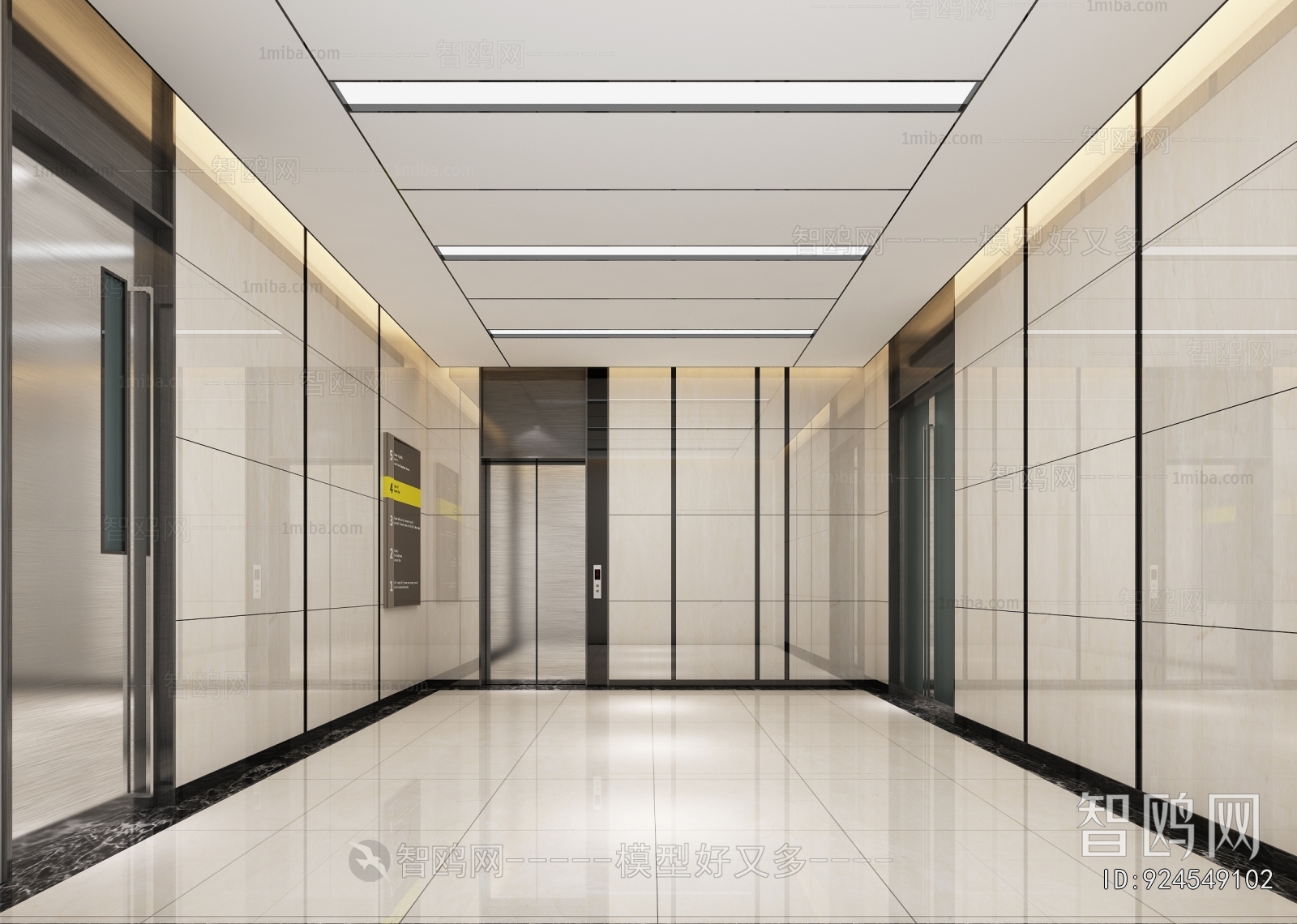 Modern Office Elevator Hall