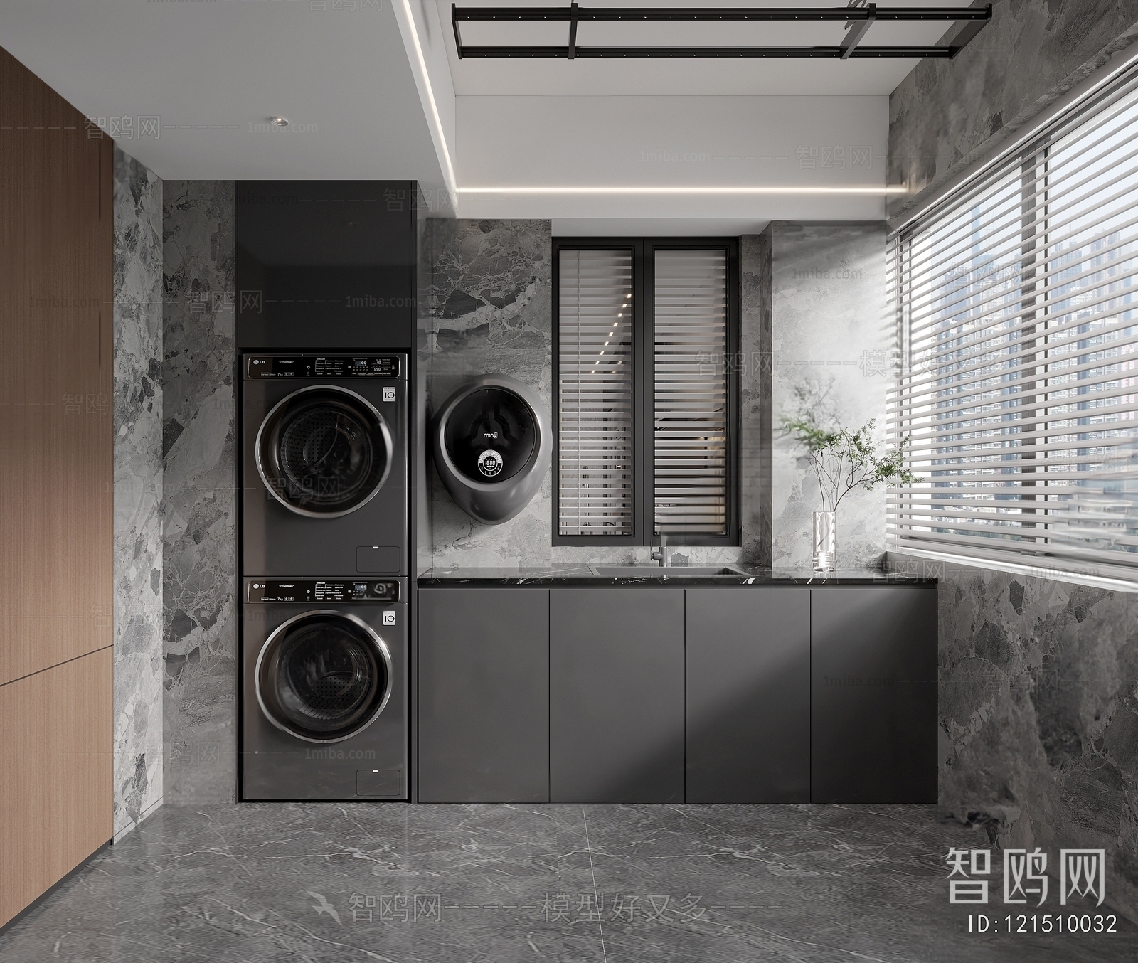 Modern Balcony Laundry Room