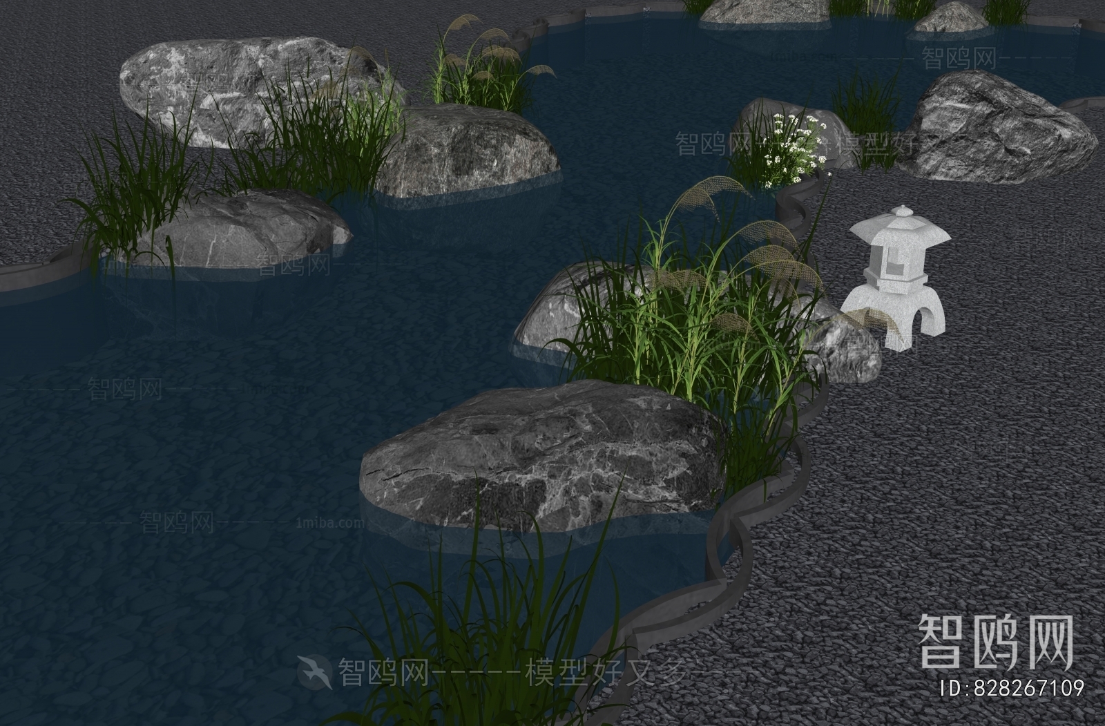 New Chinese Style Rockery Waterscape