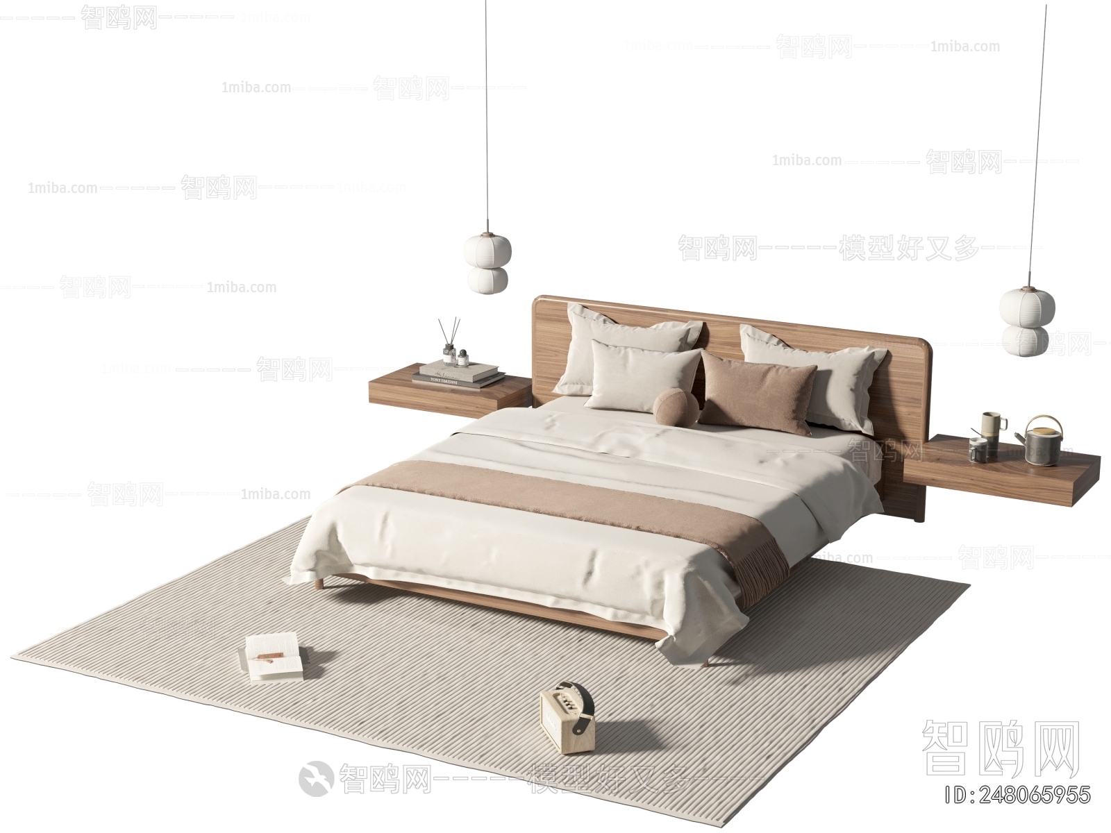 Wabi-sabi Style Double Bed