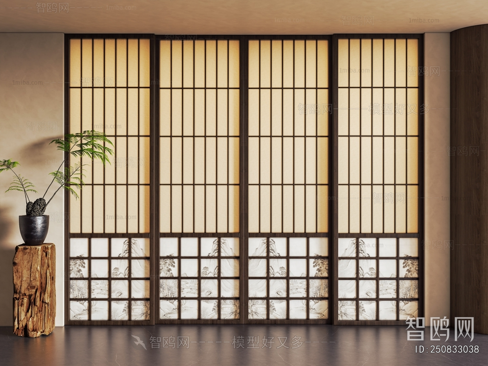 New Chinese Style Sliding Door