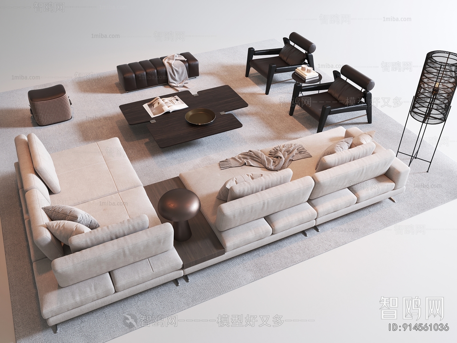 Minotti 现代沙发茶几组合