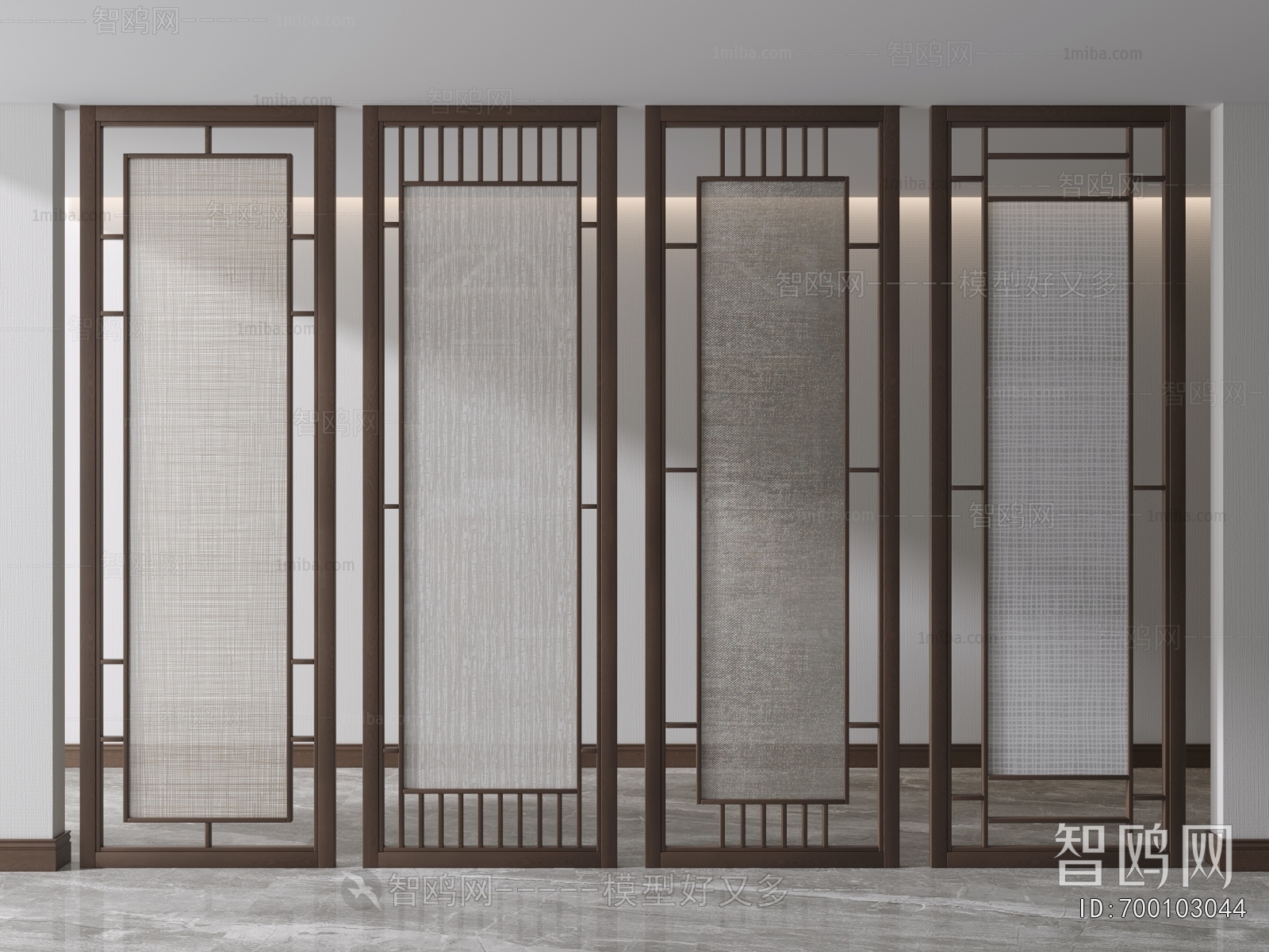 New Chinese Style Glass Screen Partition