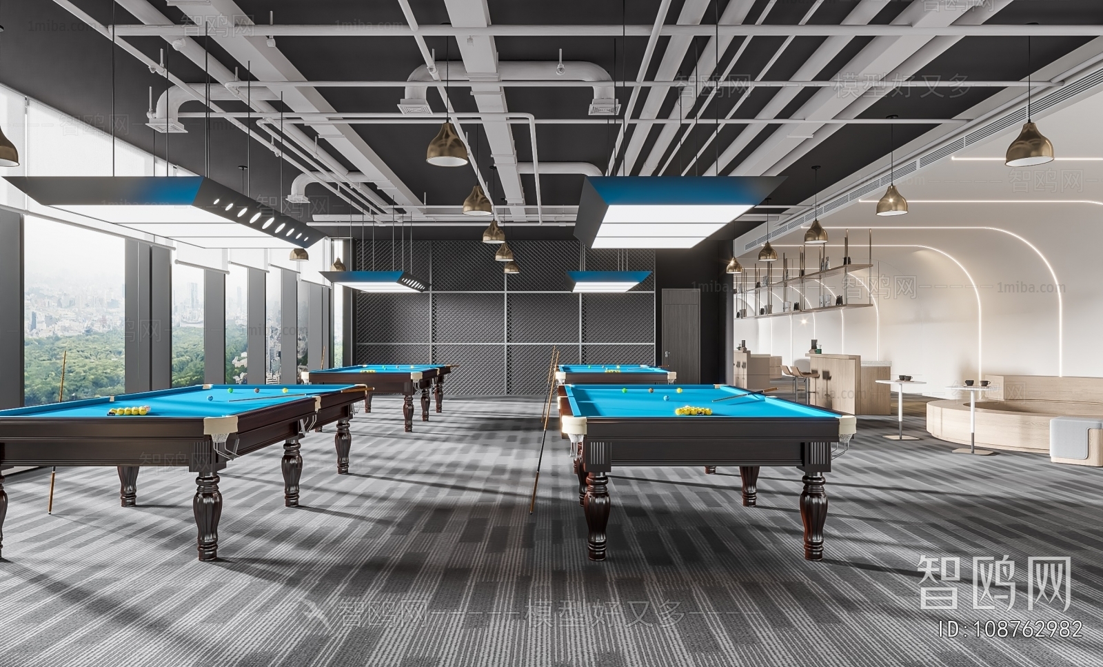 Industrial Style Billiard Room